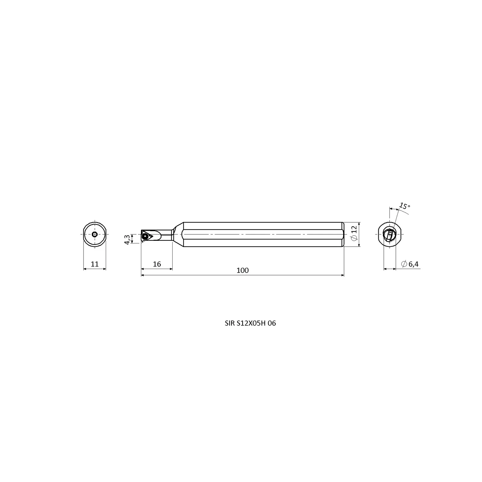 SIR S12X05H 06 &mdash; dimensioned drawing