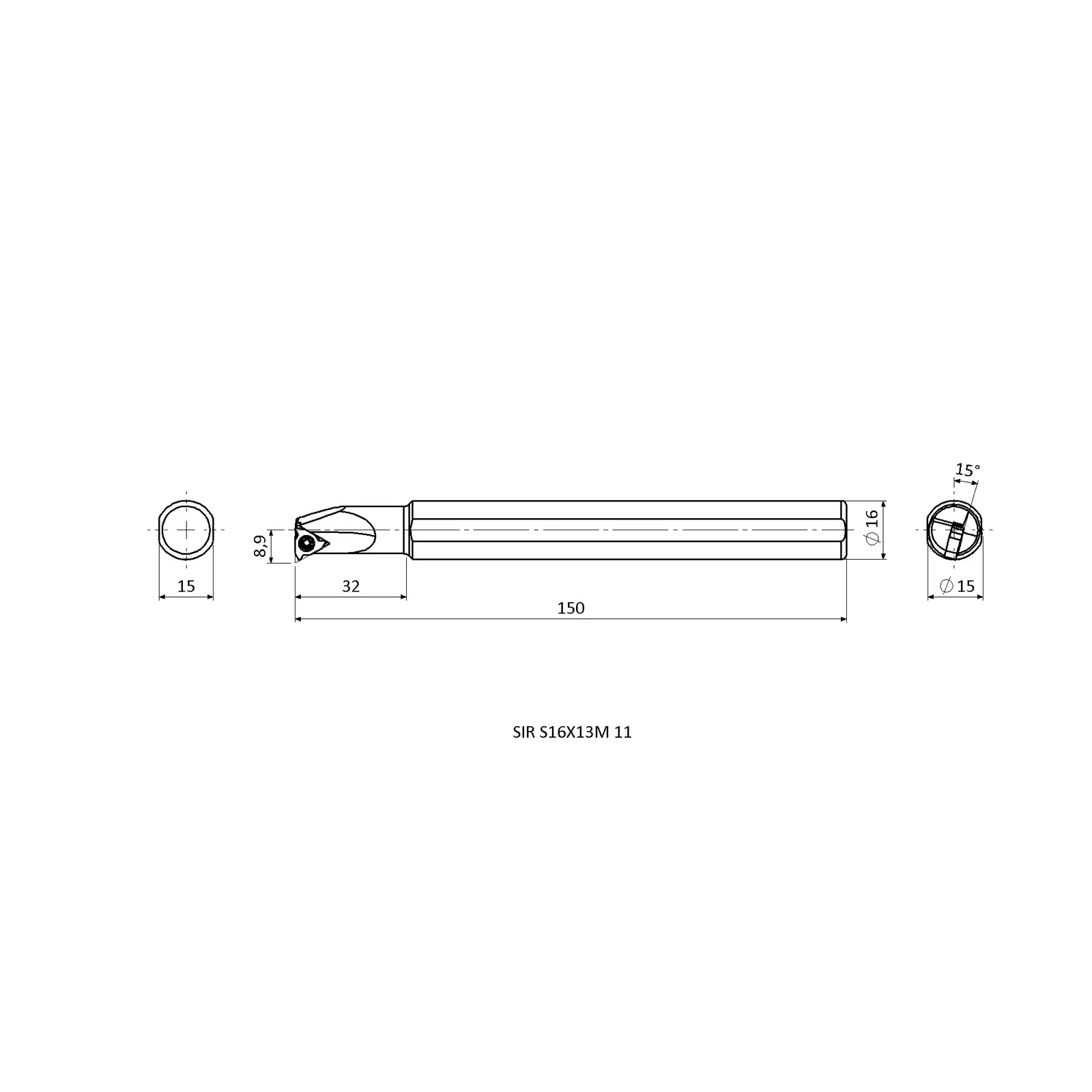 SIR S16X13M 11 &mdash; dimensioned drawing