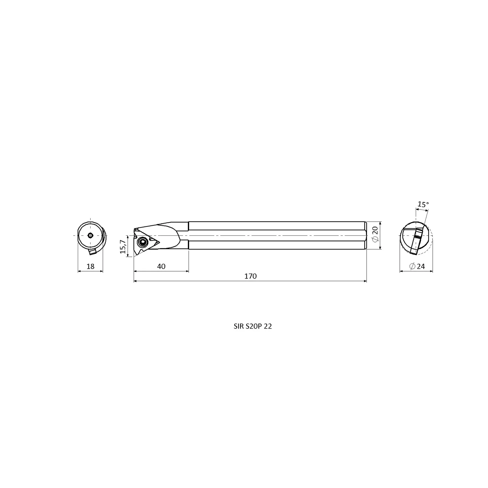 SIR S20P 22 &mdash; dimensioned drawing