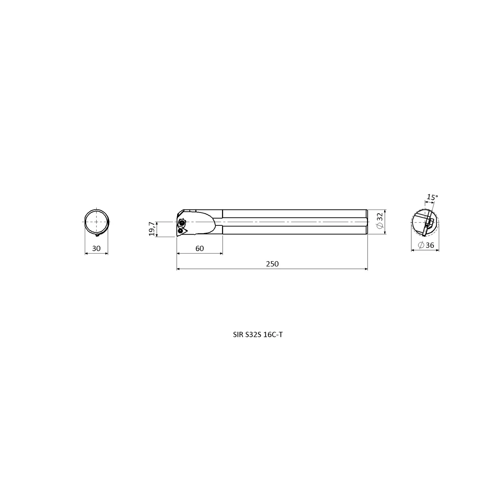 SIR S32S 16C-T &mdash; dimensioned drawing