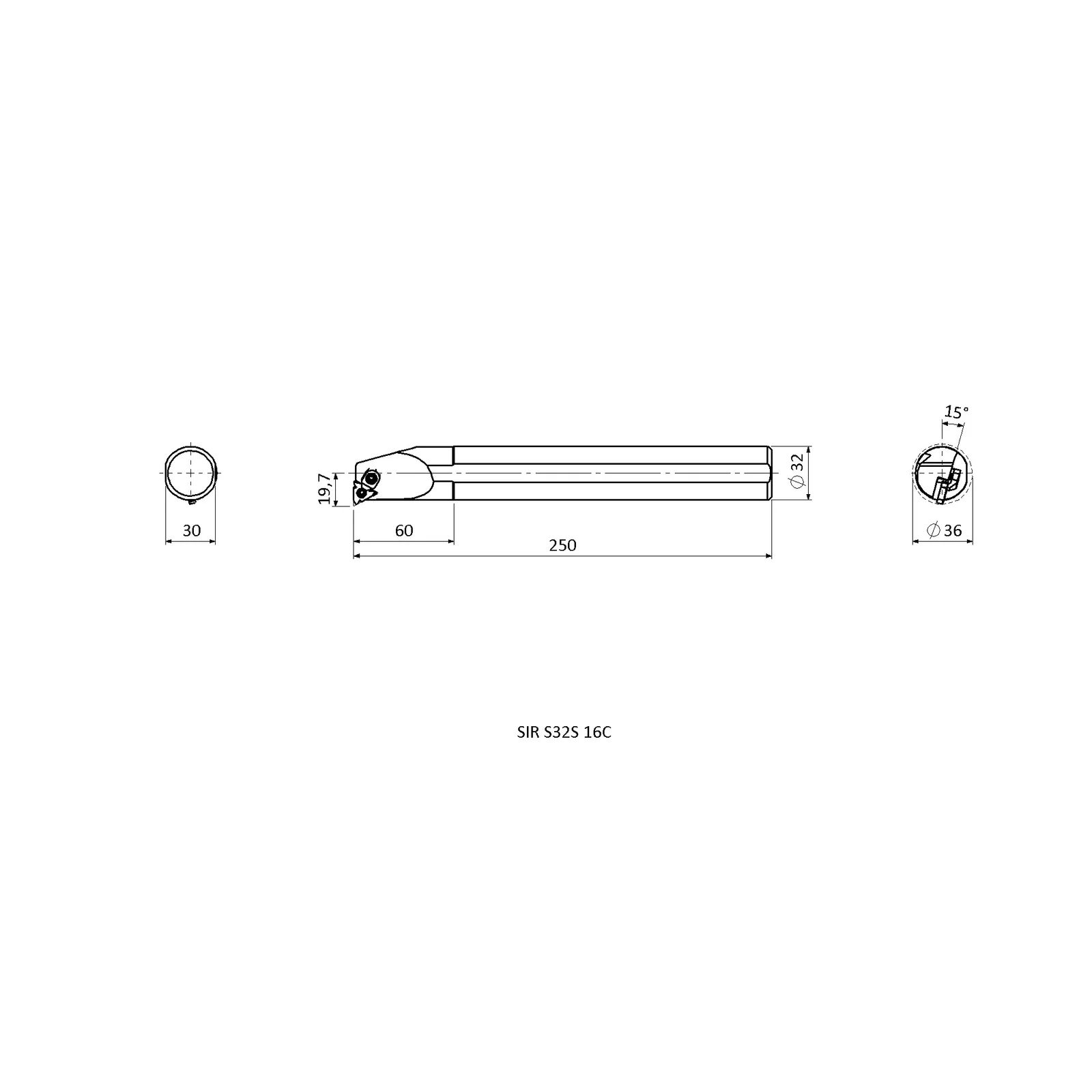 SIR S32S 16C &mdash; dimensioned drawing