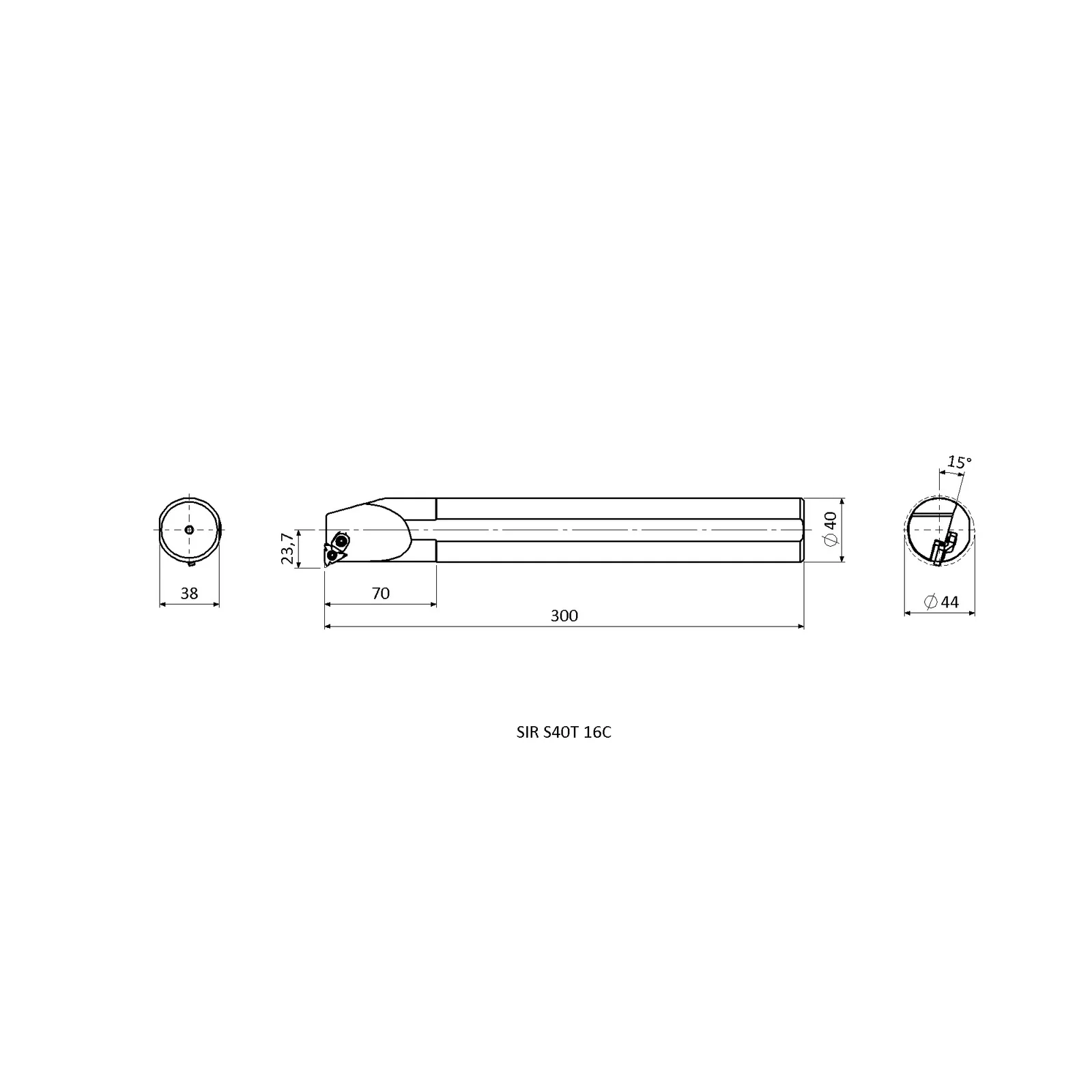 SIR S40T 16C &mdash; dimensioned drawing