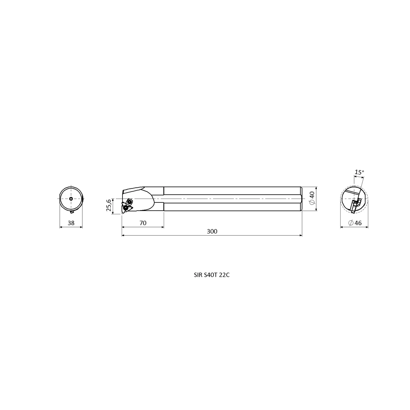 SIR S40T 22C &mdash; dimensioned drawing
