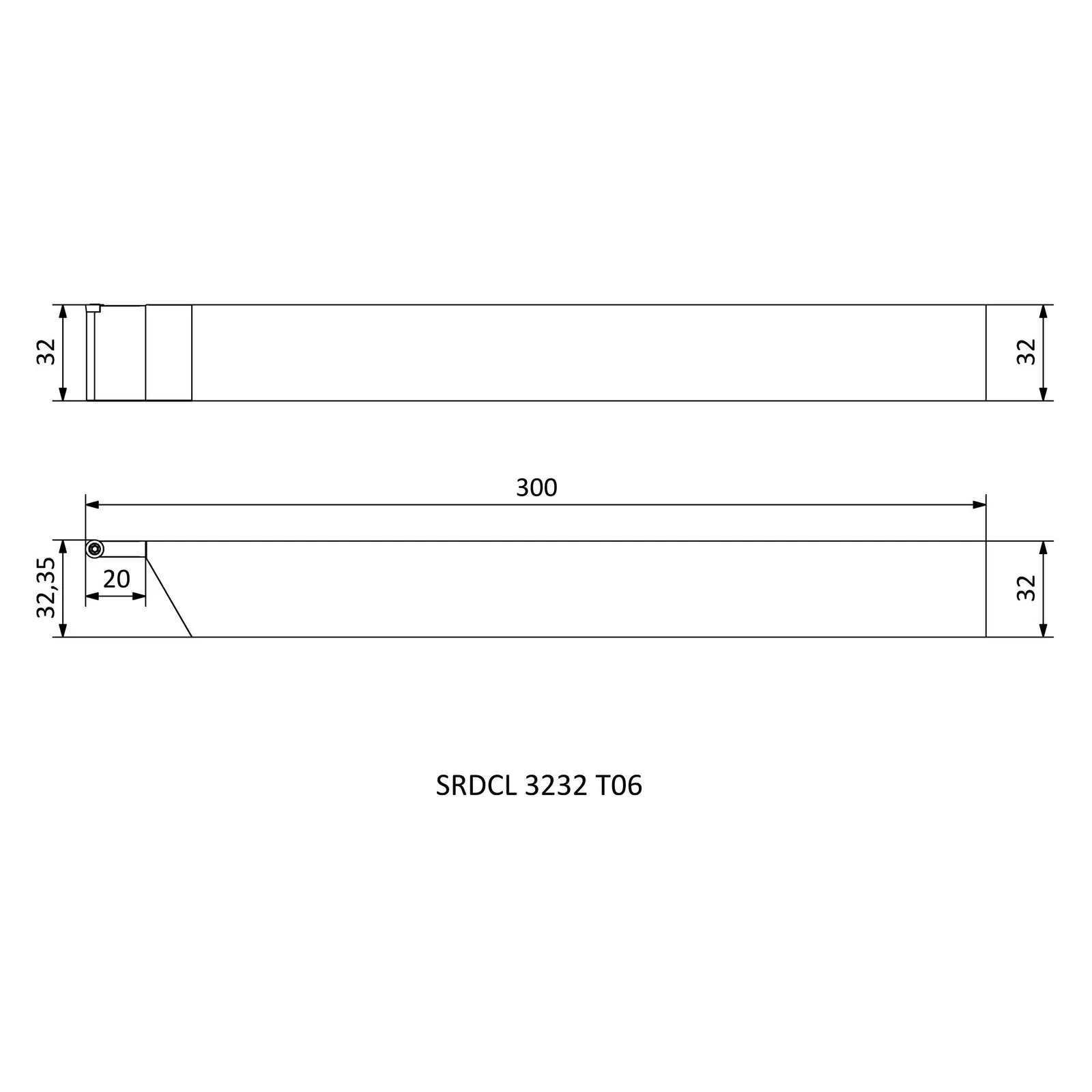 SRDCL 3232 T06 &mdash; dimensioned drawing
