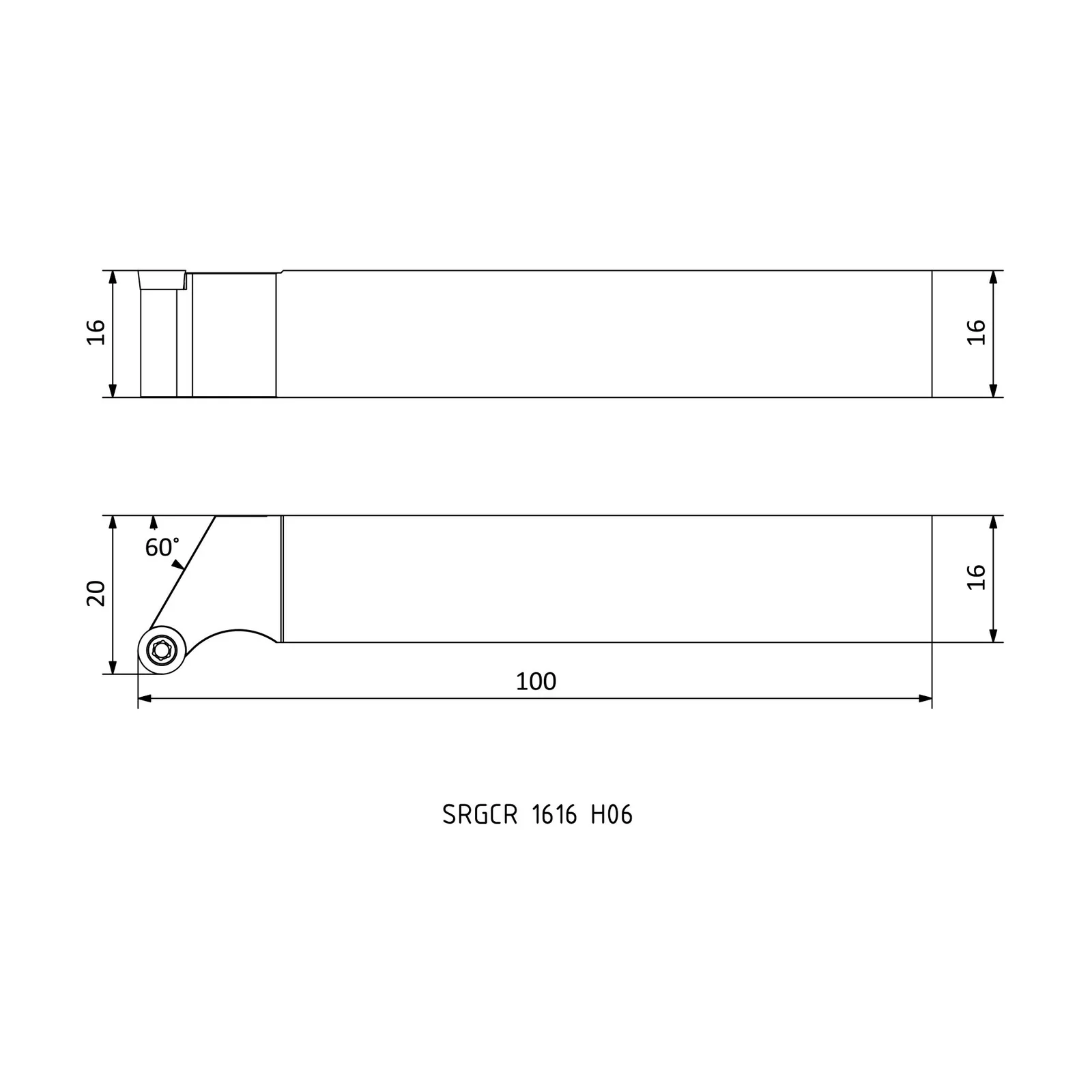 SRGCR 1616 H06 &mdash; dimensioned drawing