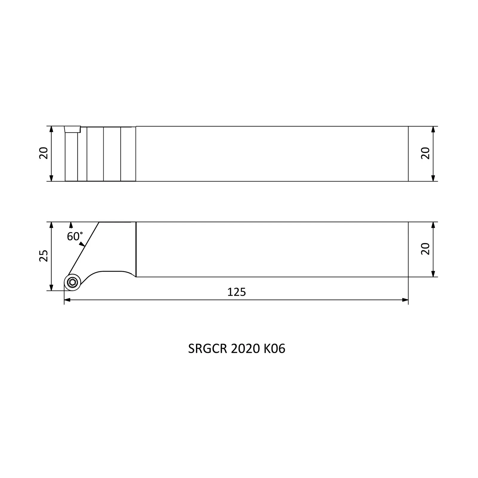 SRGCR 2020 K06 &mdash; dimensioned drawing
