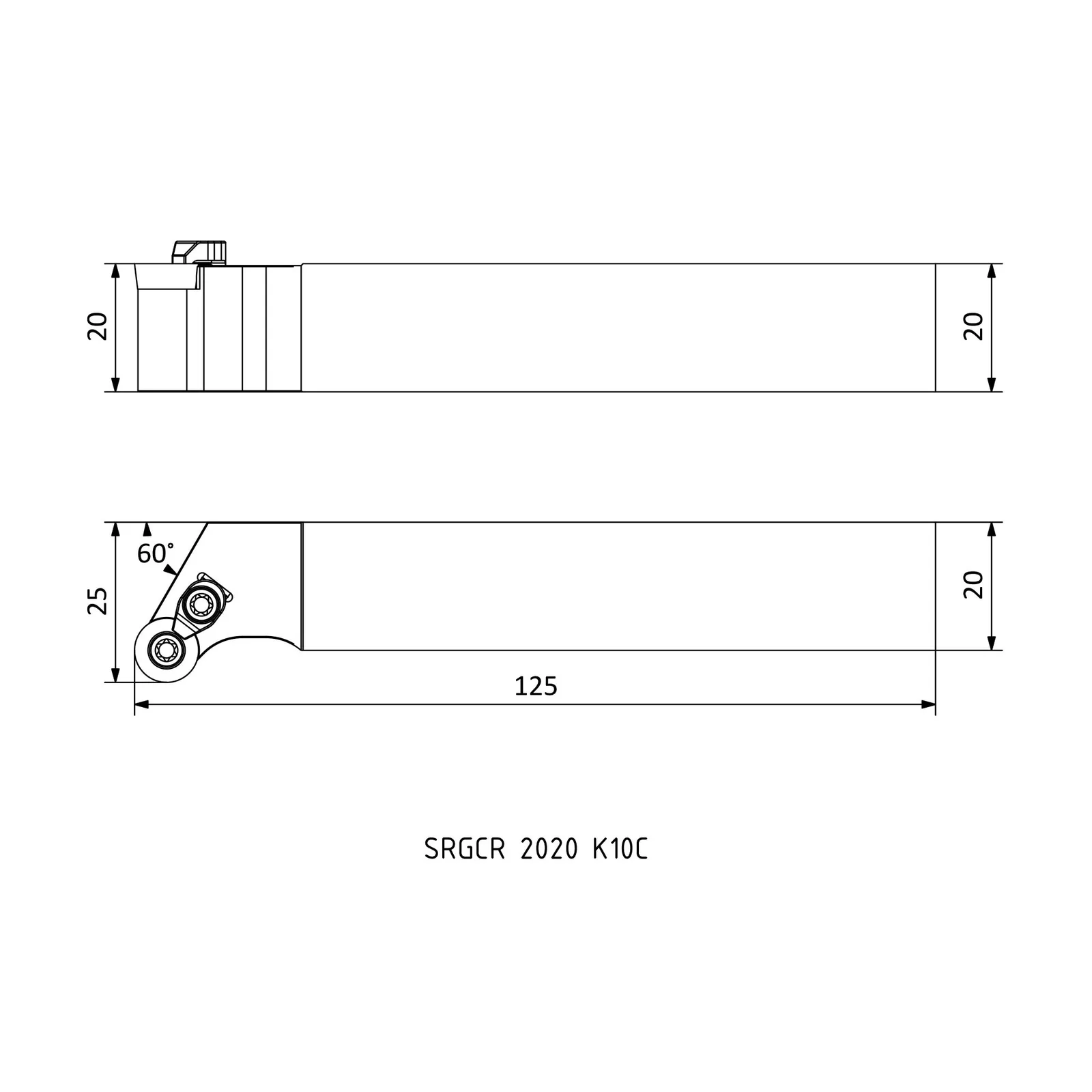 SRGCR 2020 K10C &mdash; dimensioned drawing