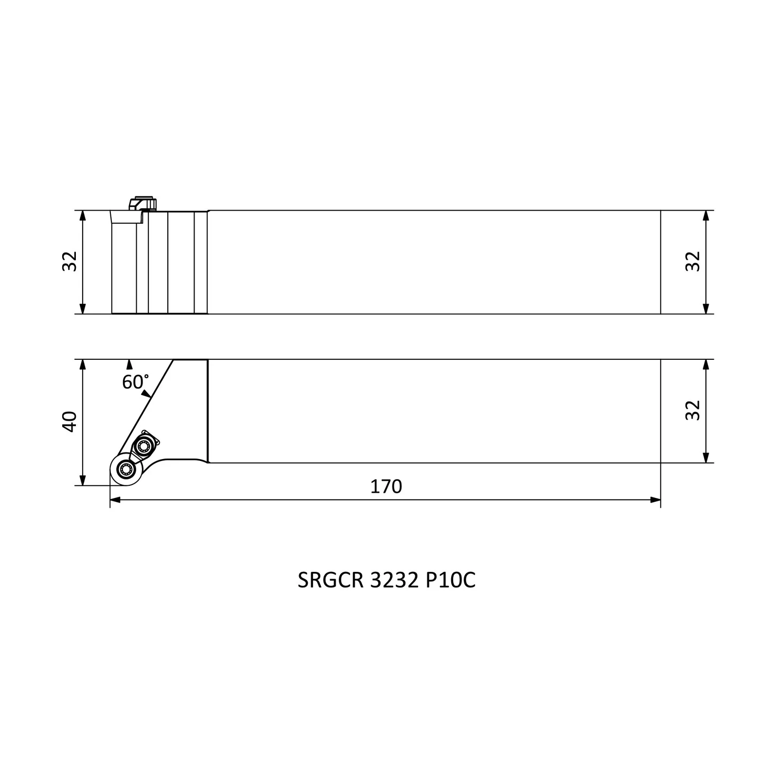 SRGCR 3232 P10C &mdash; dimensioned drawing