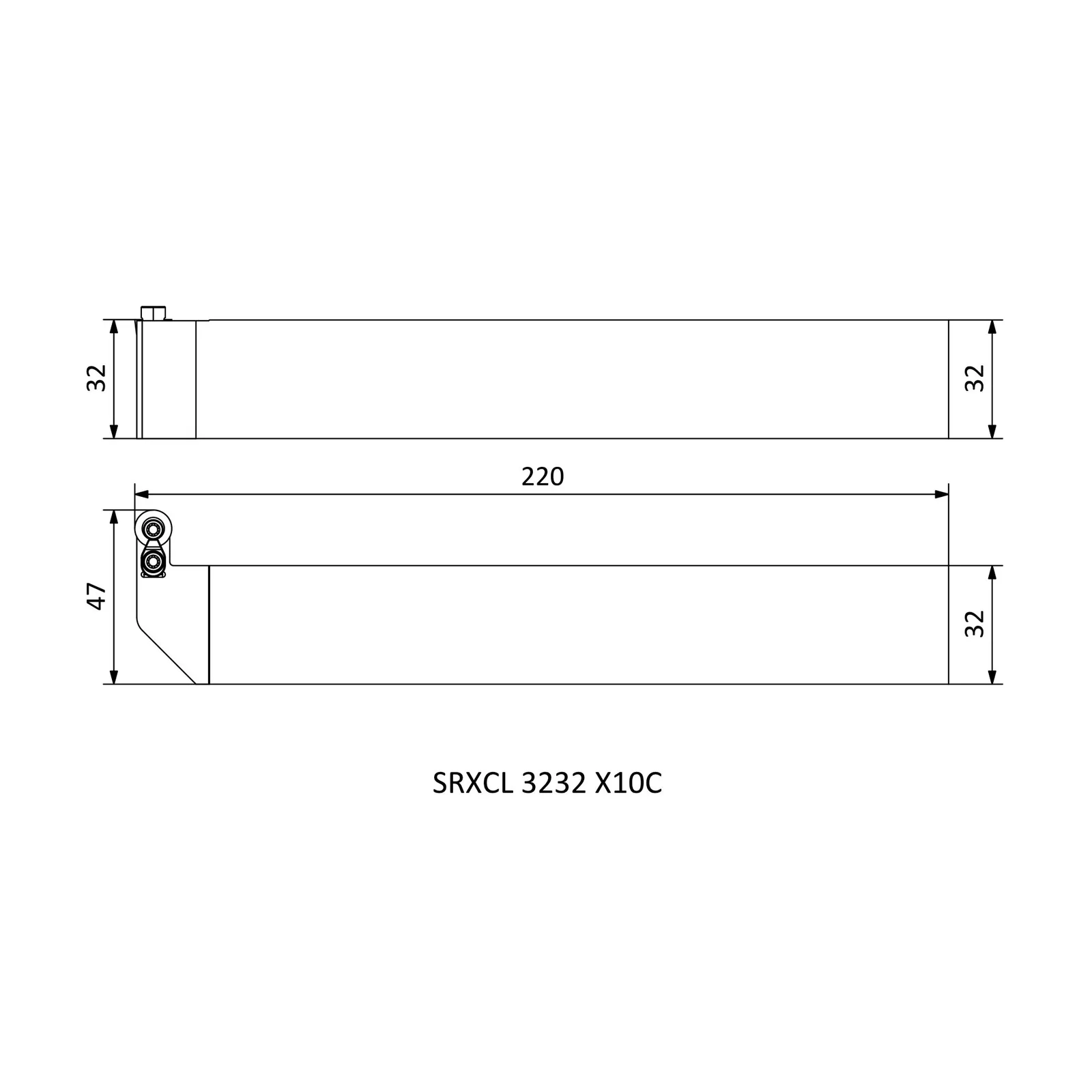 SRXCL 3232 X10C &mdash; dimensioned drawing