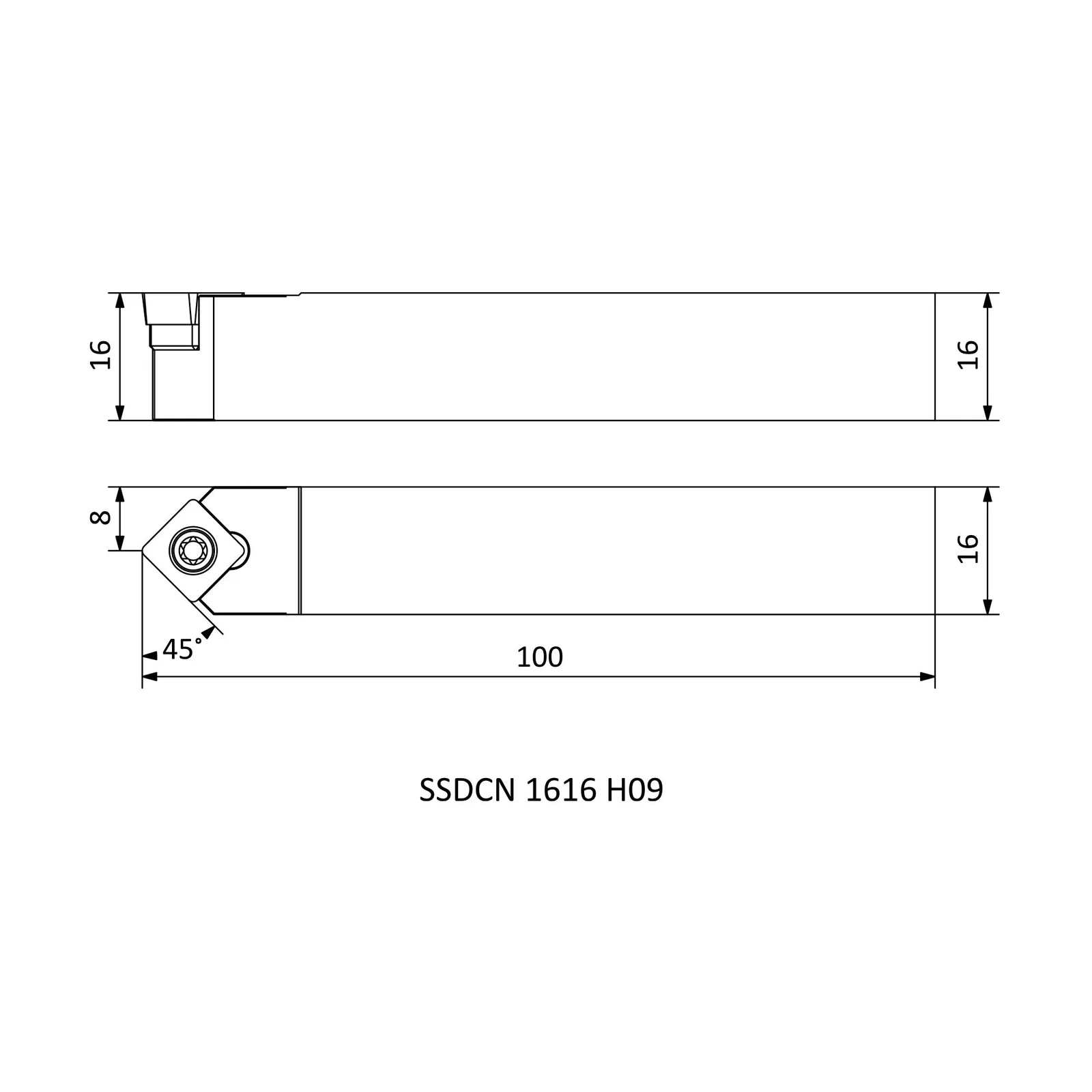 SSDCN 1616 H09 &mdash; dimensioned drawing