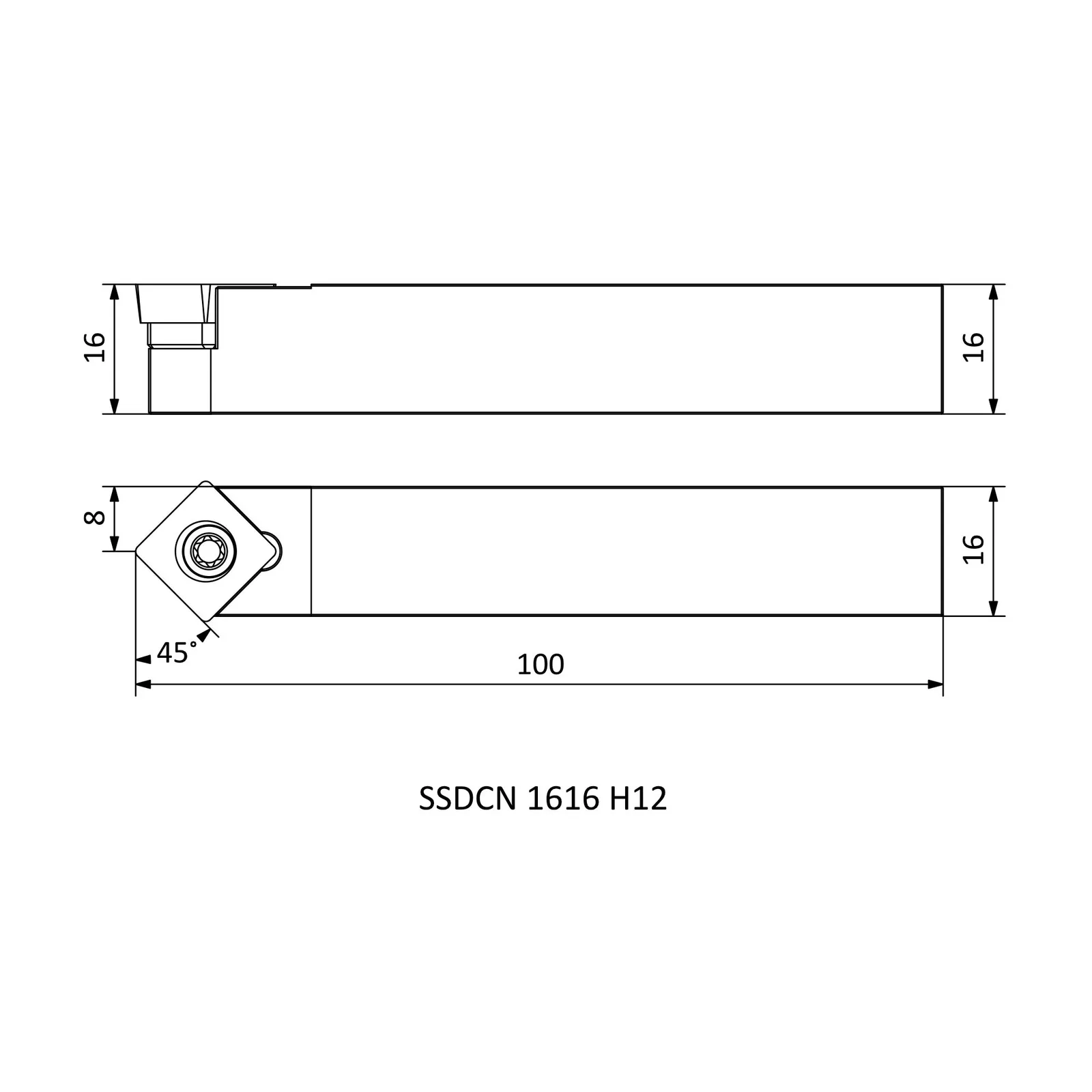 SSDCN 1616 H12 &mdash; dimensioned drawing