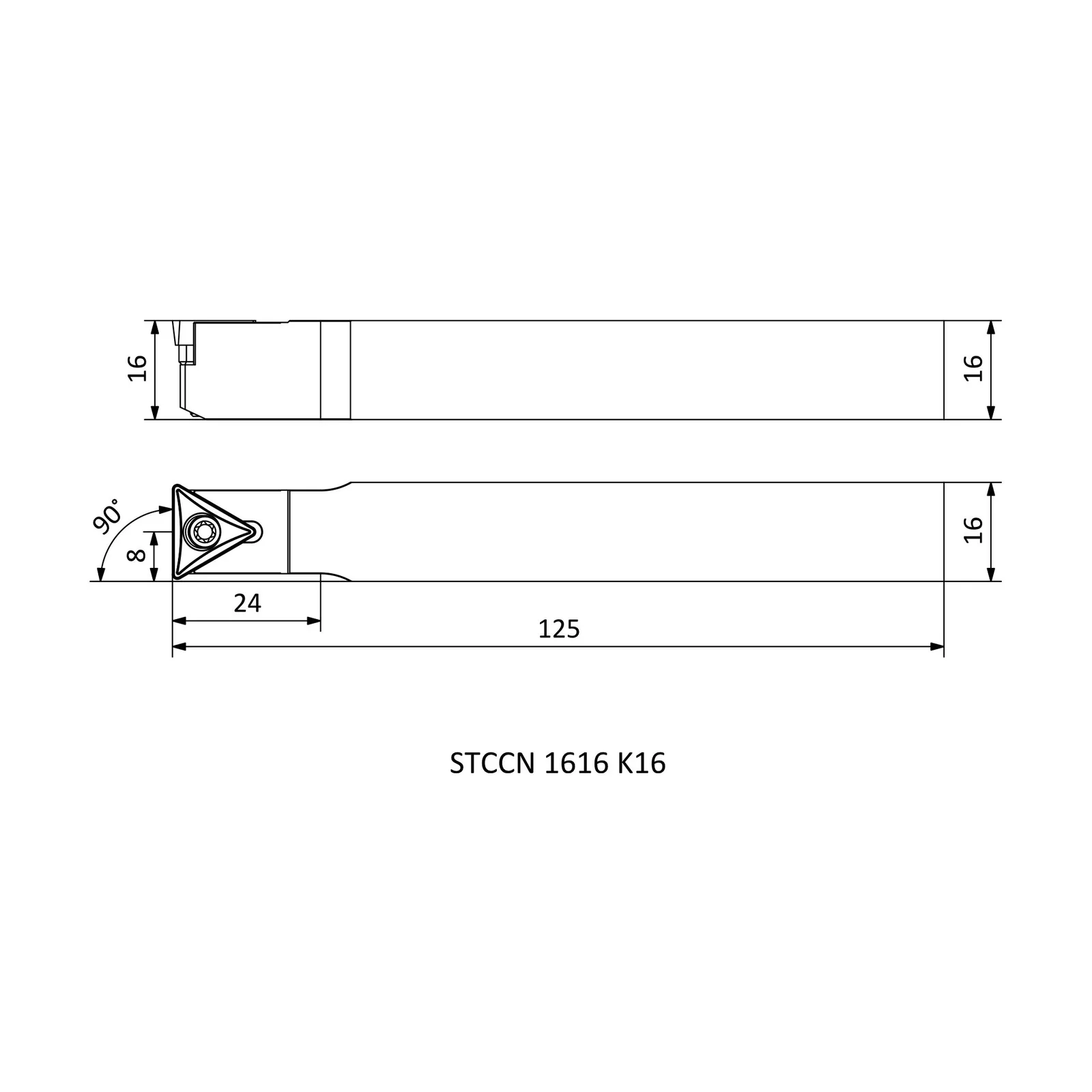 STCCN 1616 K16 &mdash; dimensioned drawing