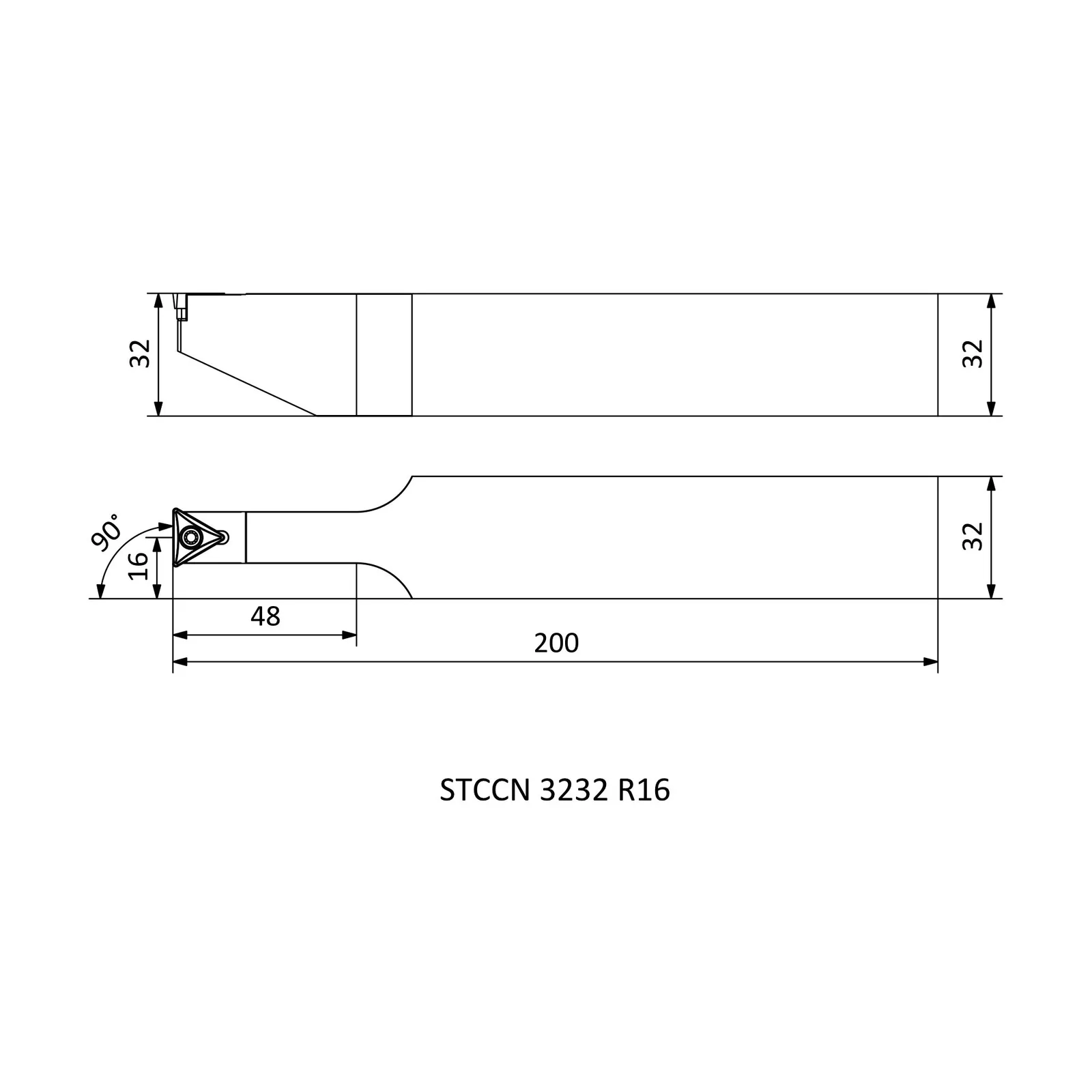 STCCN 3232 R16 &mdash; dimensioned drawing