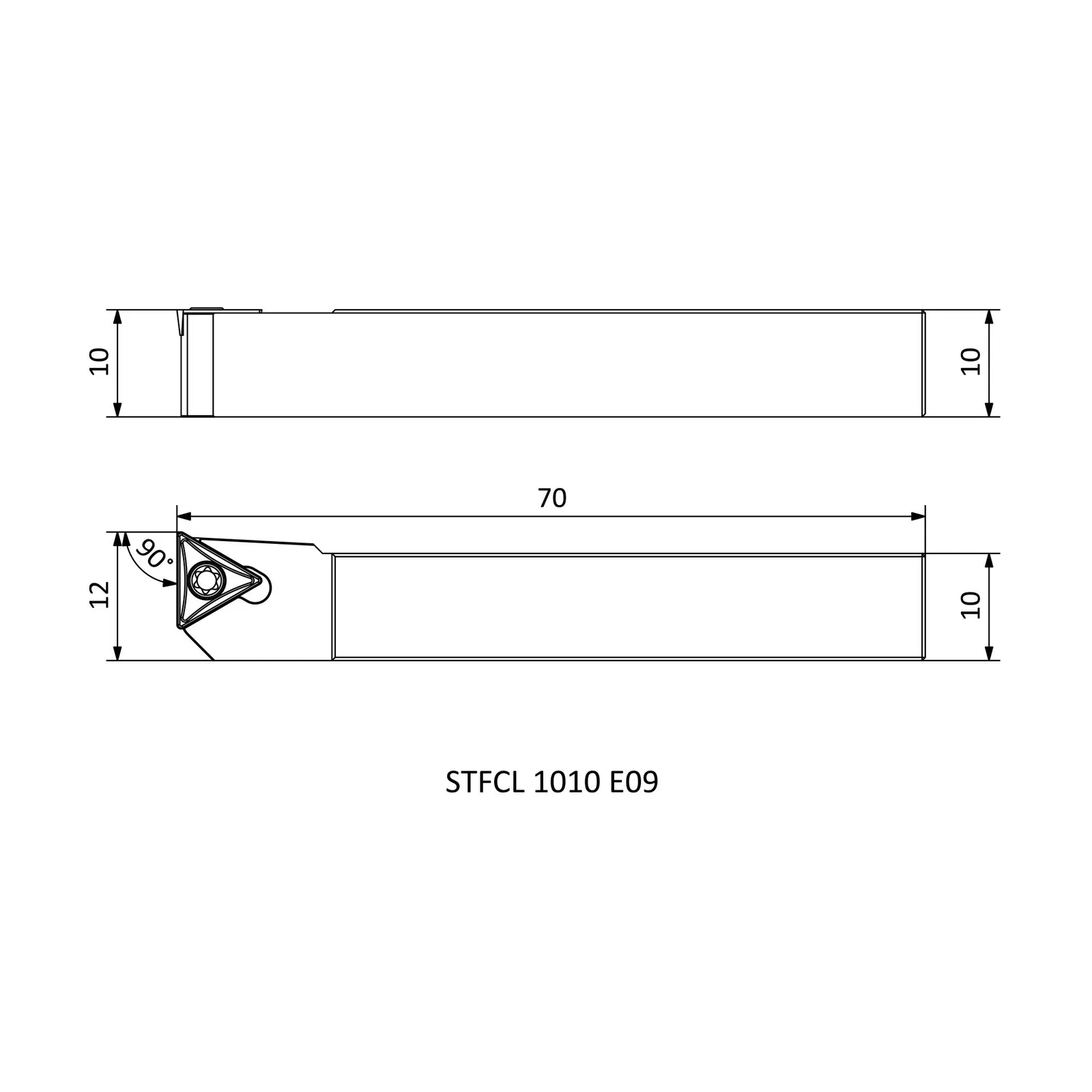 STFCL 1010 E09 &mdash; dimensioned drawing