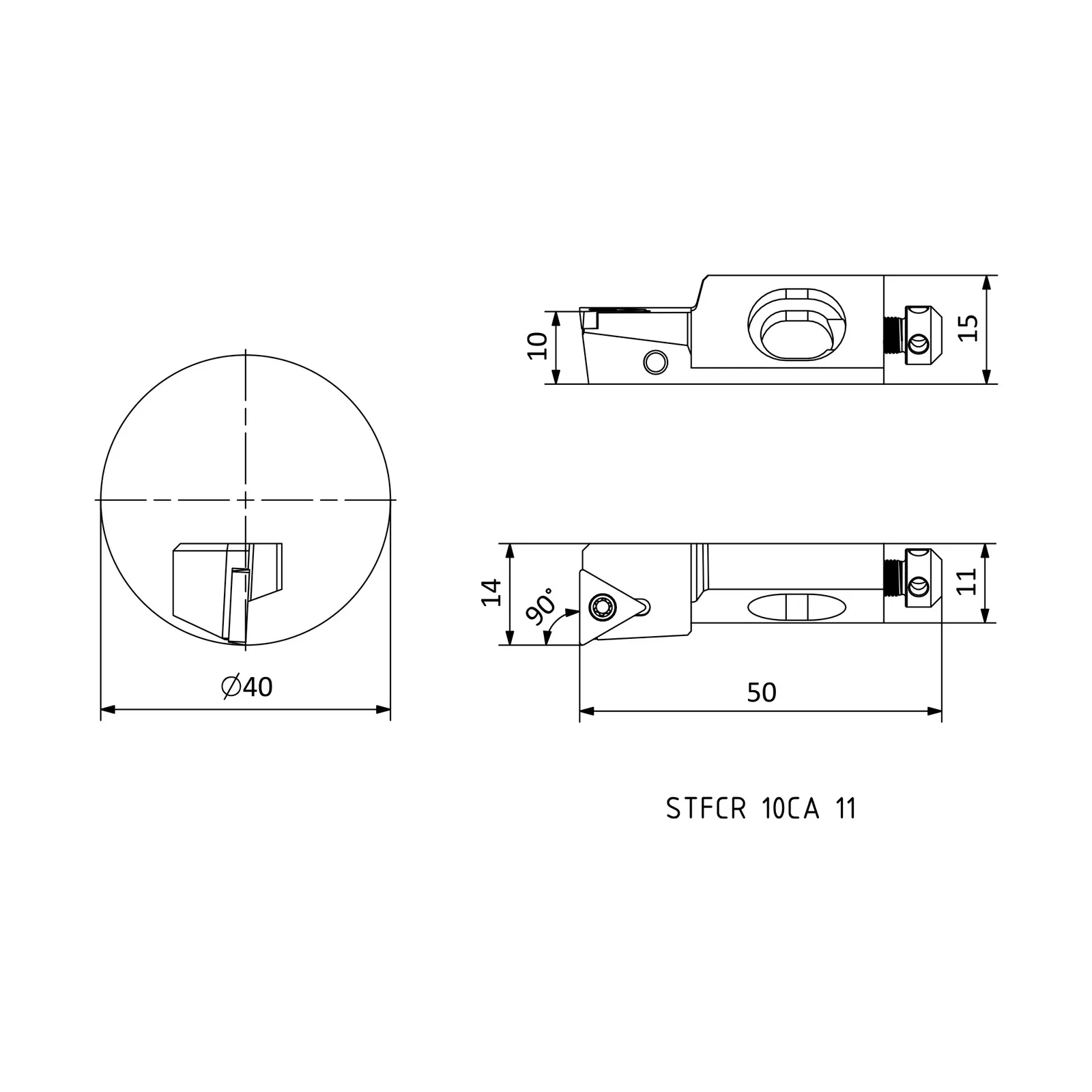 STFCR 10CA 11 &mdash; dimensioned drawing