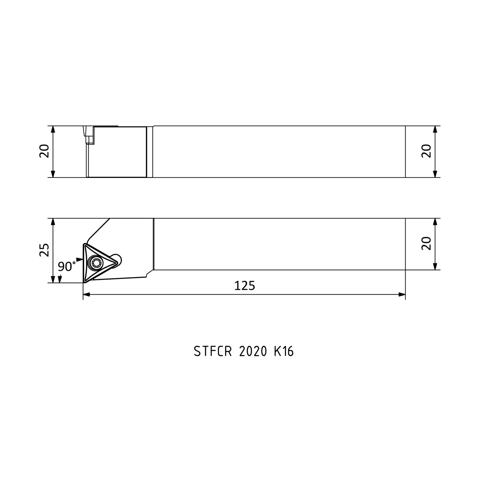 STFCR 2020 K16 &mdash; dimensioned drawing