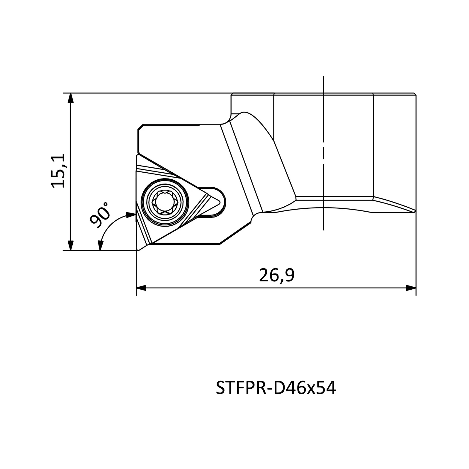 STFPR-D46x54 &mdash; dimensioned drawing