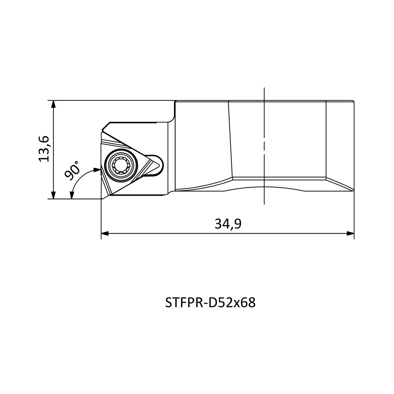 STFPR-D52x68 &mdash; dimensioned drawing