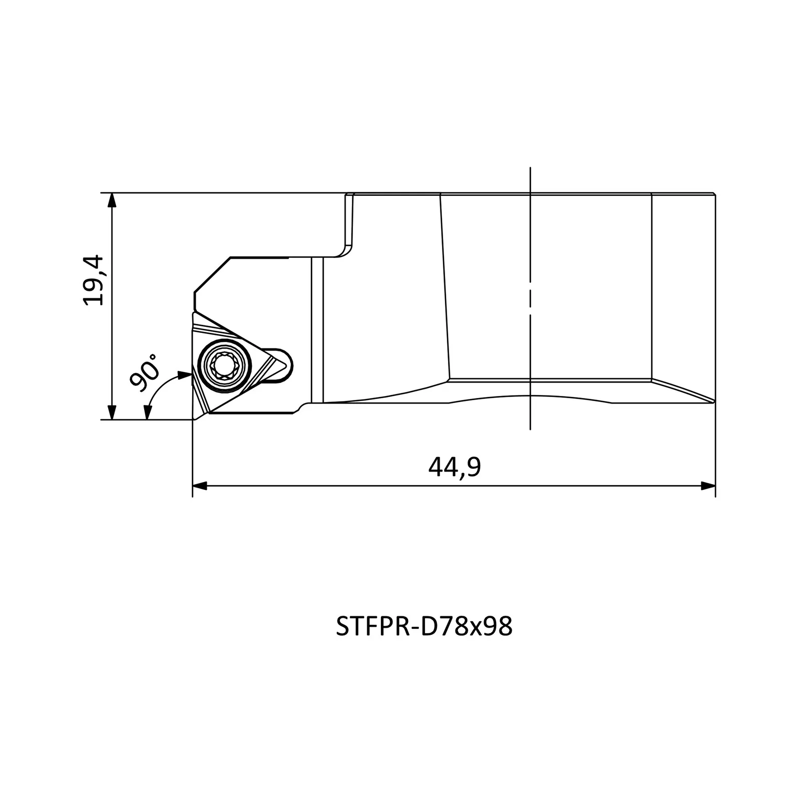 STFPR-D78x98 &mdash; dimensioned drawing