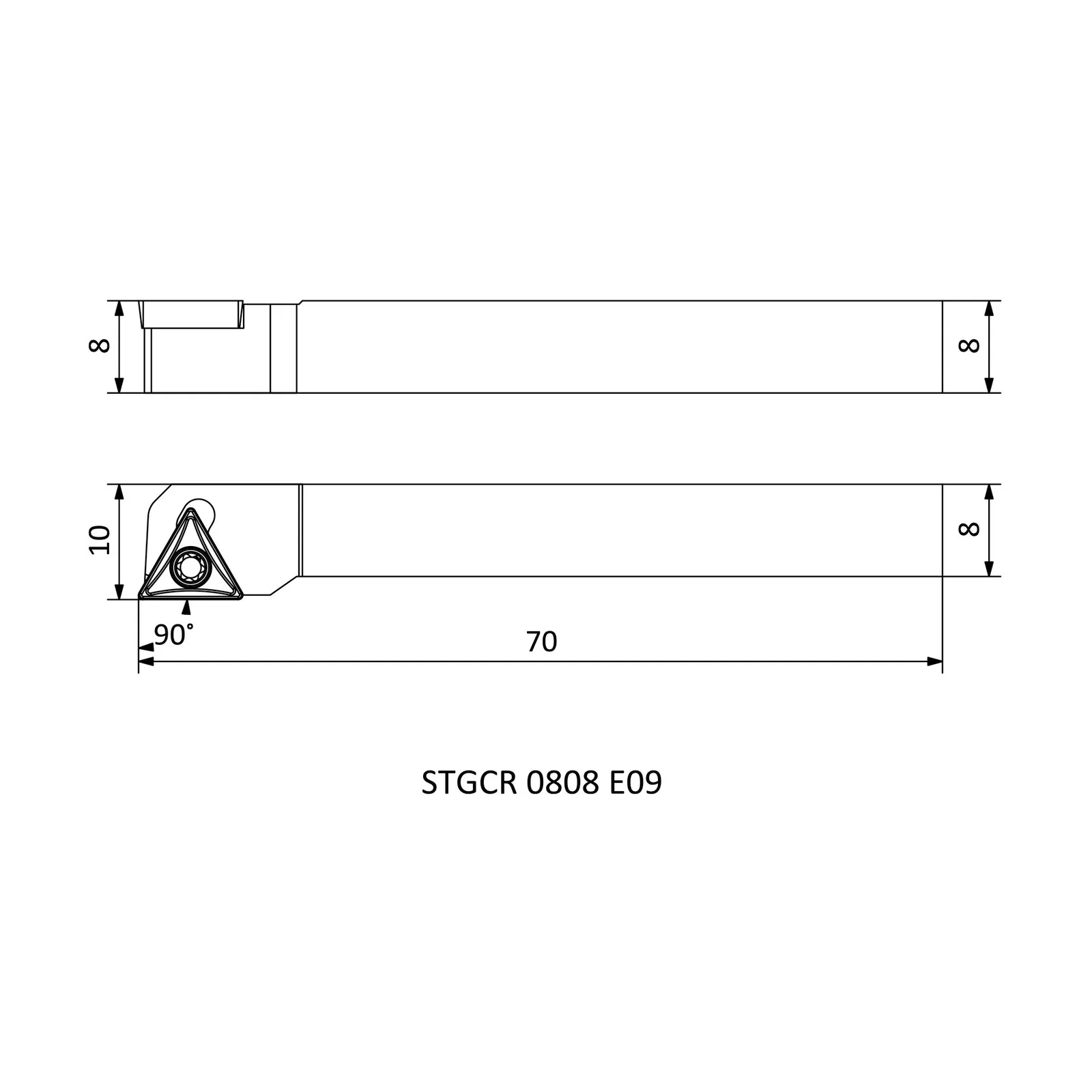 STGCR 0808 E09 &mdash; dimensioned drawing