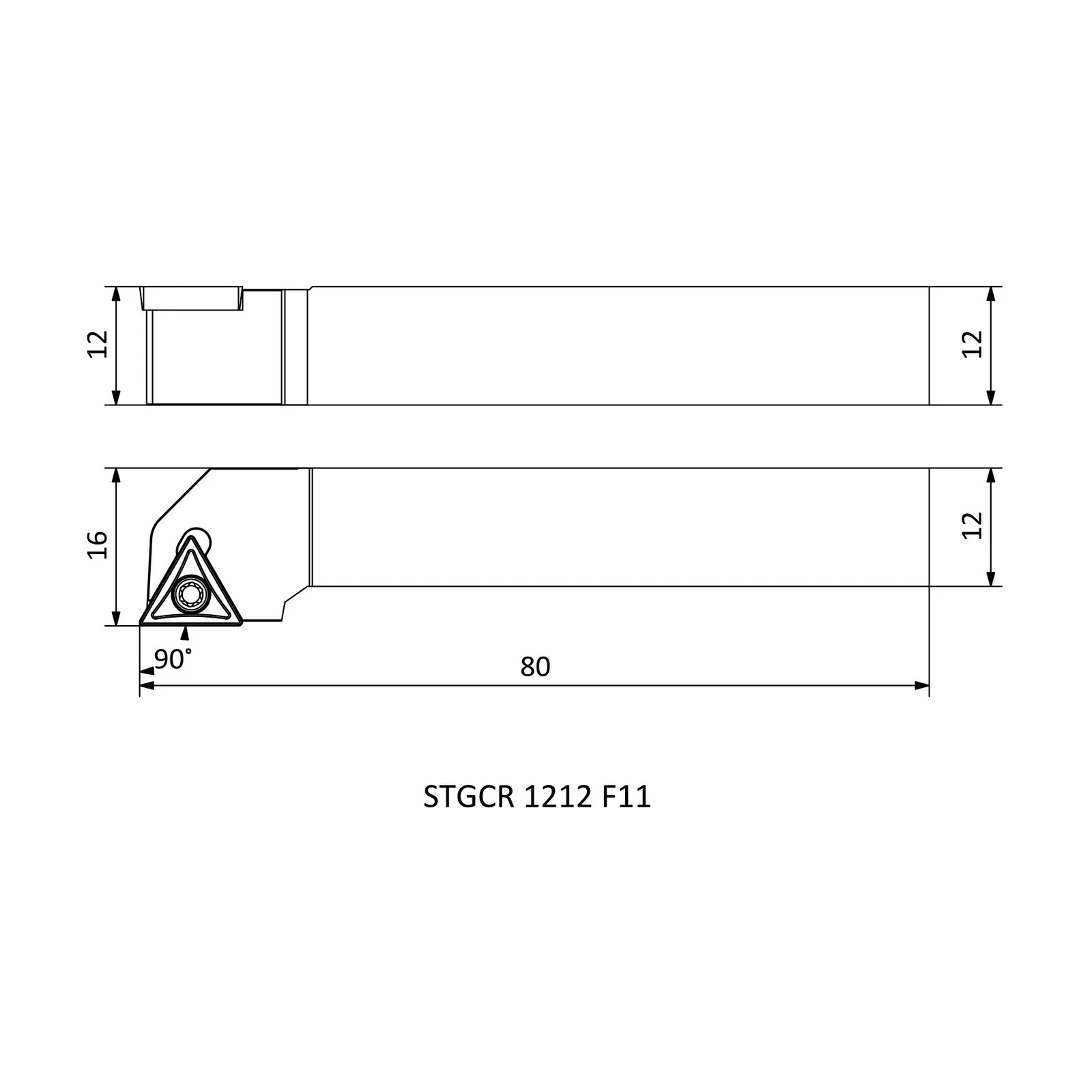 STGCR 1212 F11 &mdash; dimensioned drawing