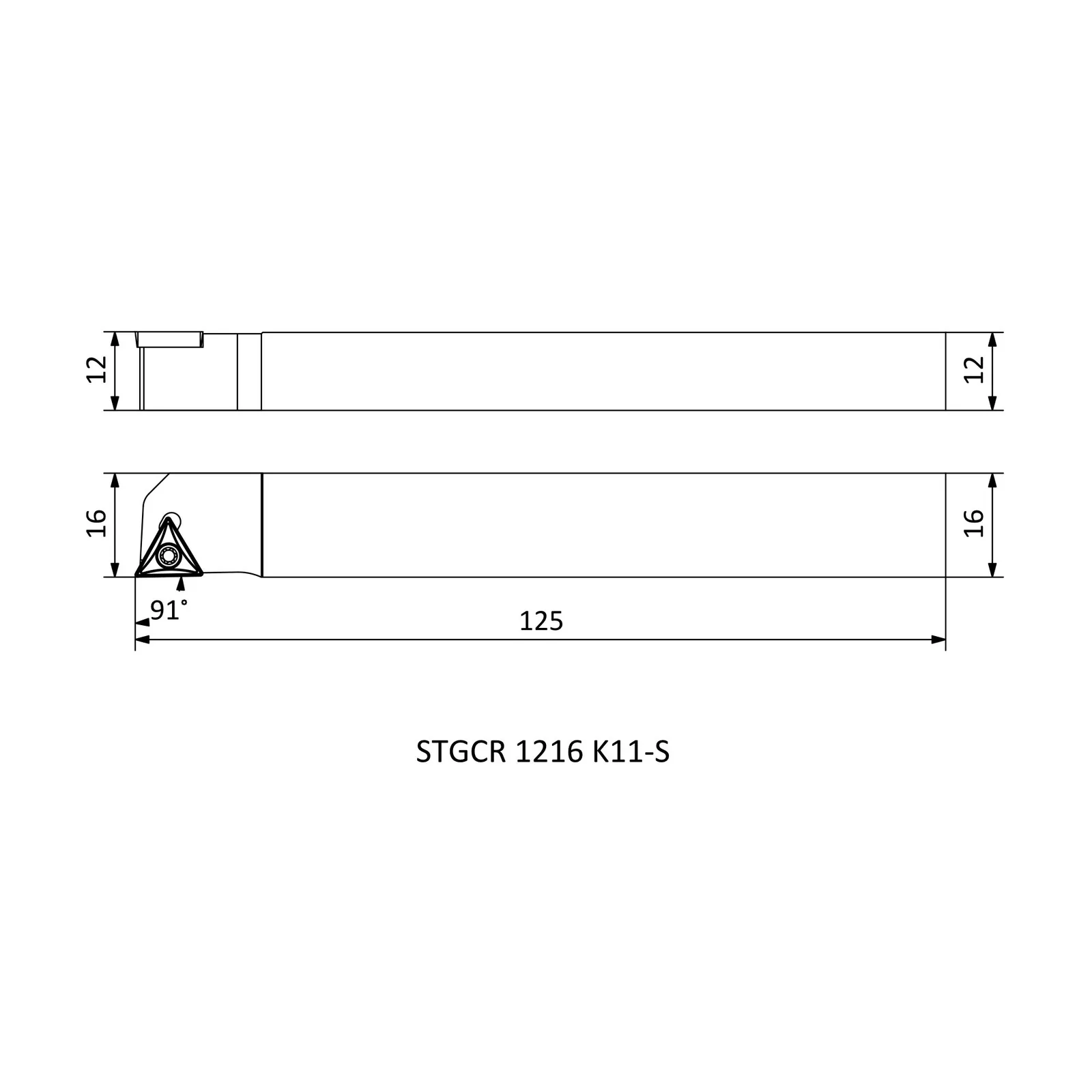 STGCR 1216 K11-S &mdash; dimensioned drawing