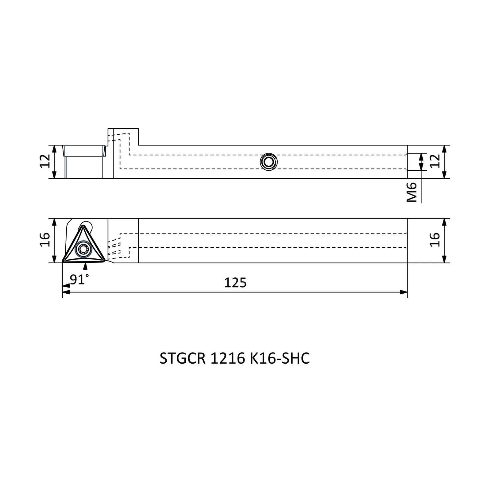 STGCR 1216 K16-SHC &mdash; dimensioned drawing