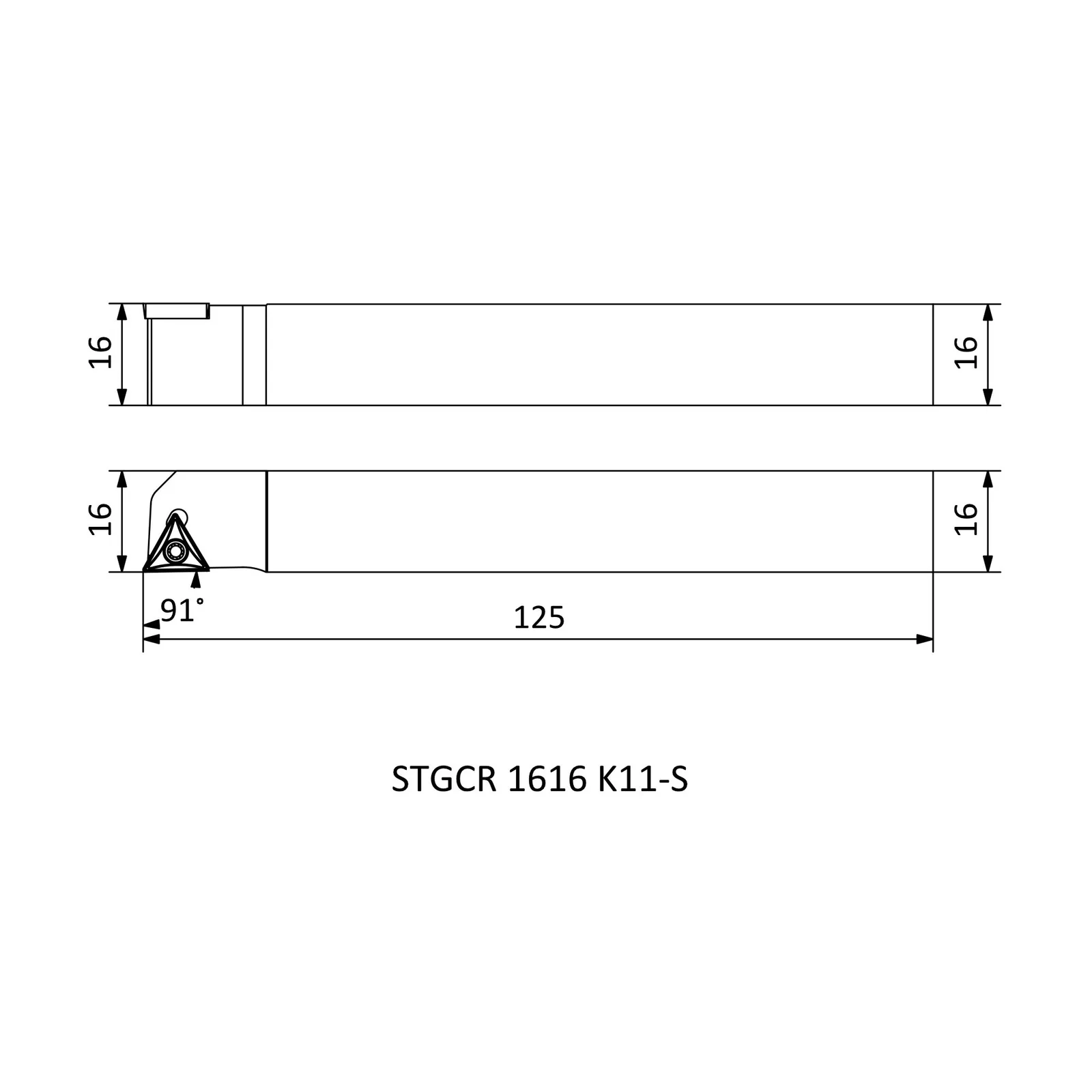 STGCR 1616 K11-S &mdash; dimensioned drawing