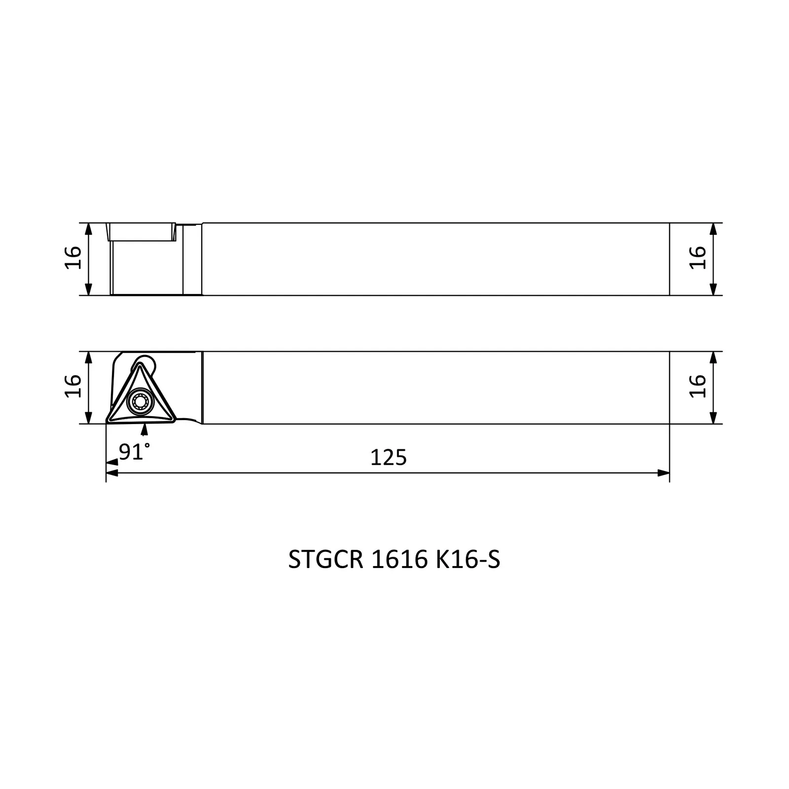 STGCR 1616 K16-S &mdash; dimensioned drawing