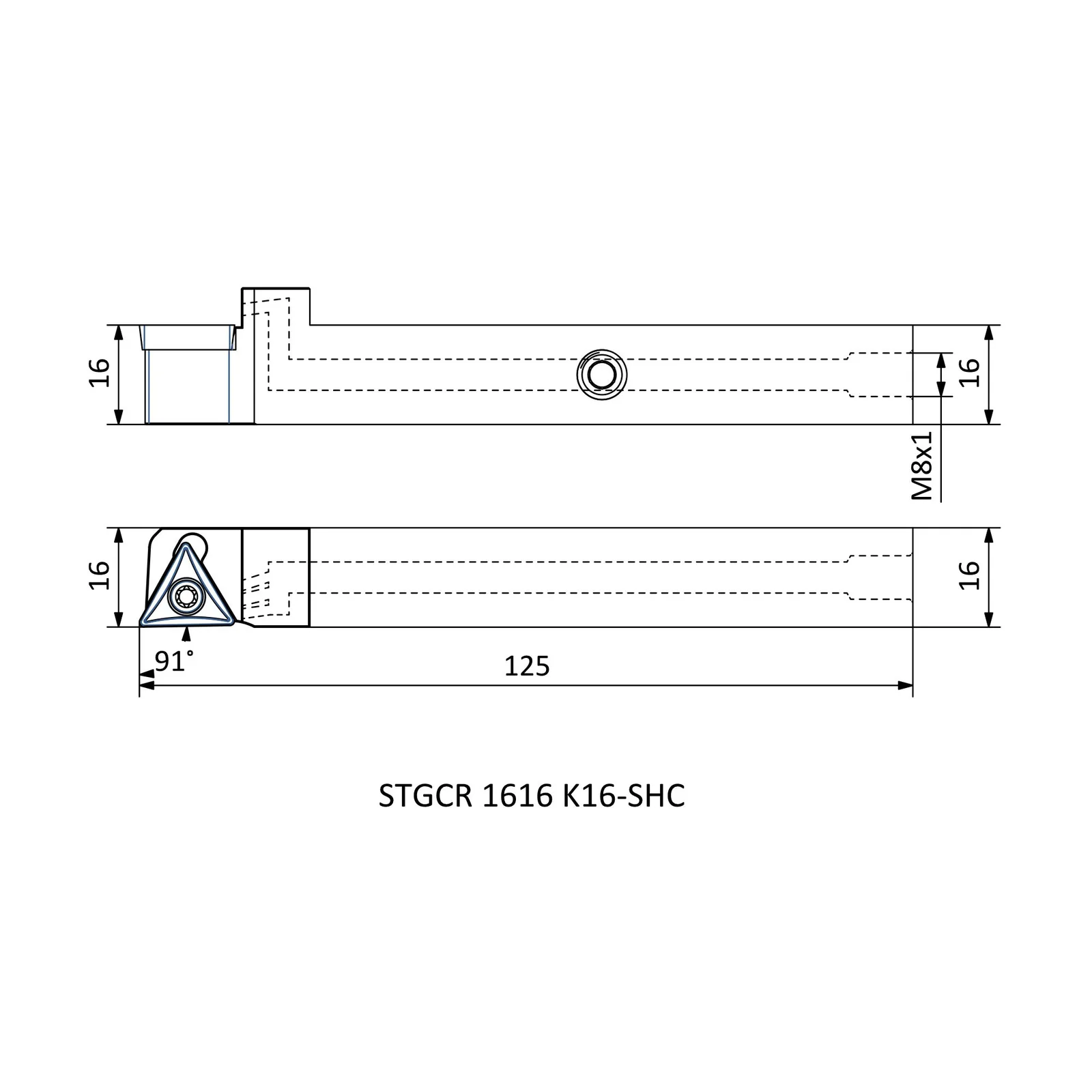 STGCR 1616 K16-SHC &mdash; dimensioned drawing
