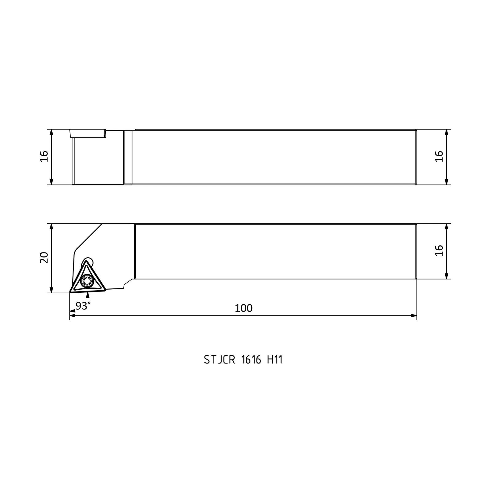 STJCR 1616 H11 &mdash; dimensioned drawing