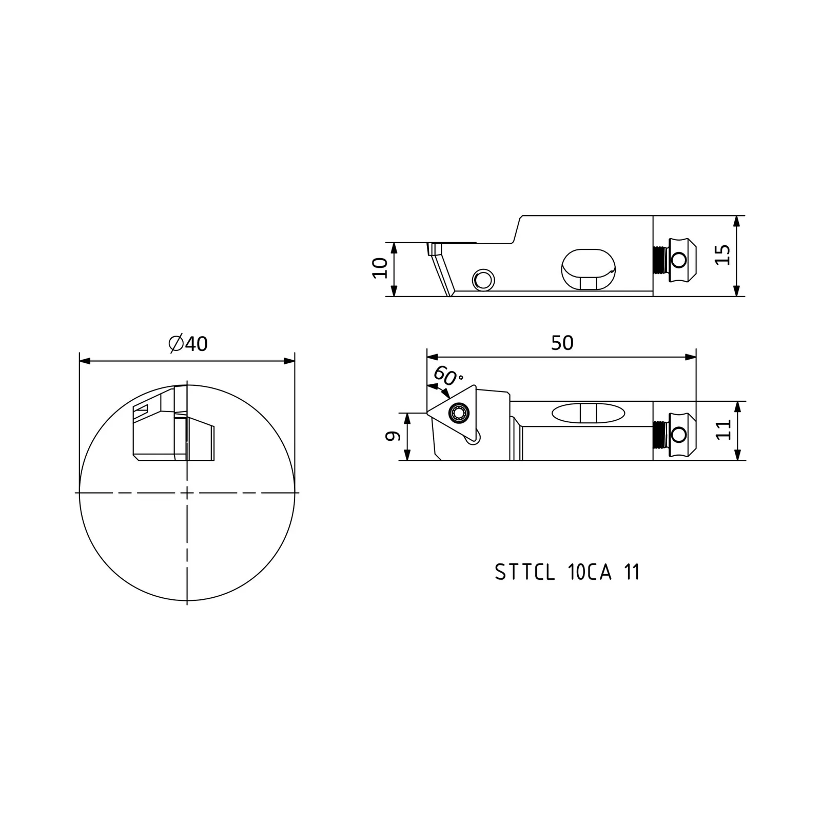 STTCL 10CA 11 &mdash; dimensioned drawing