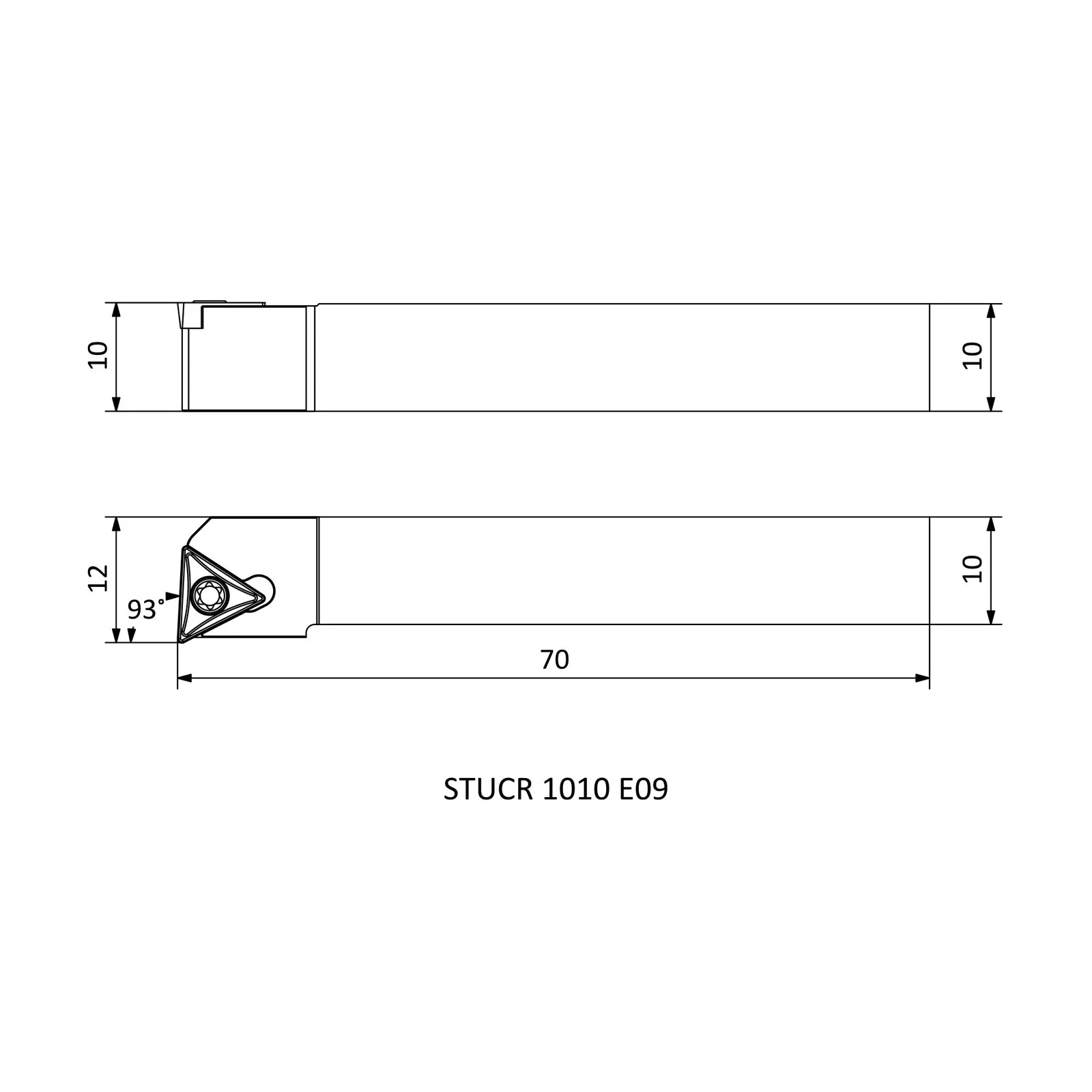STUCR 1010 E09 &mdash; dimensioned drawing