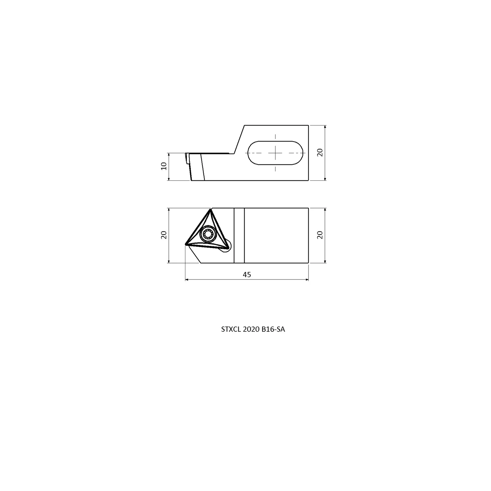 STXCL 2020 B16-SA &mdash; dimensioned drawing
