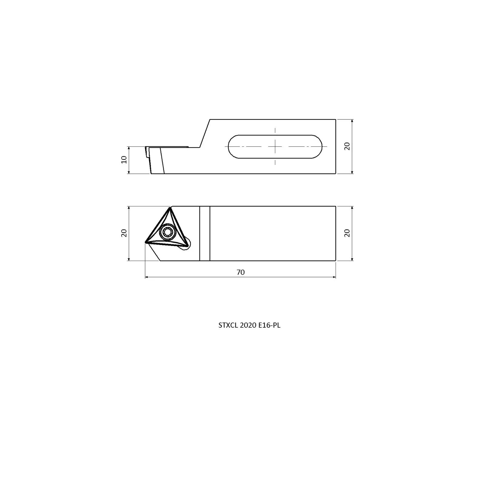 STXCL 2020 E16-PL &mdash; dimensioned drawing