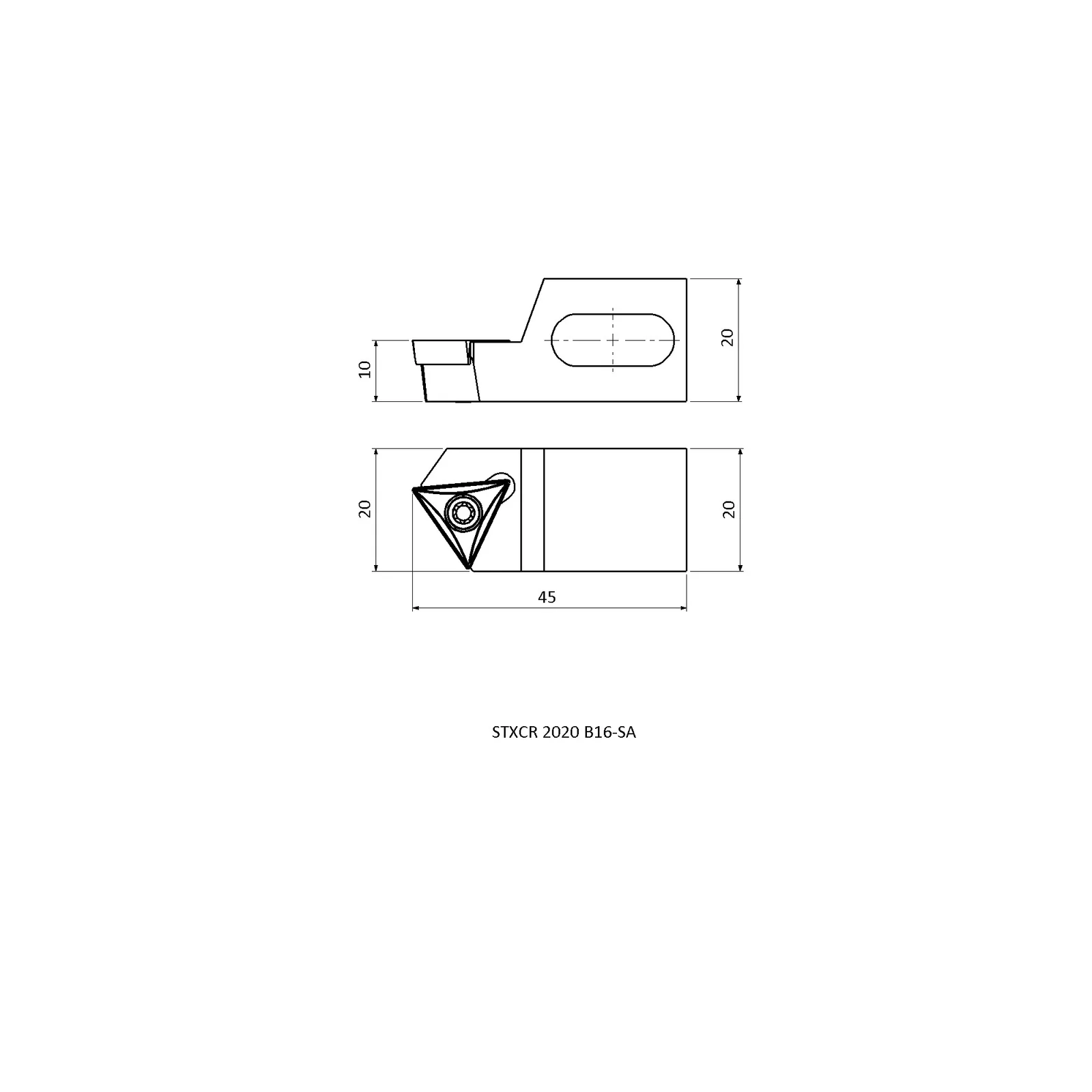 STXCR 2020 B16-SA &mdash; dimensioned drawing