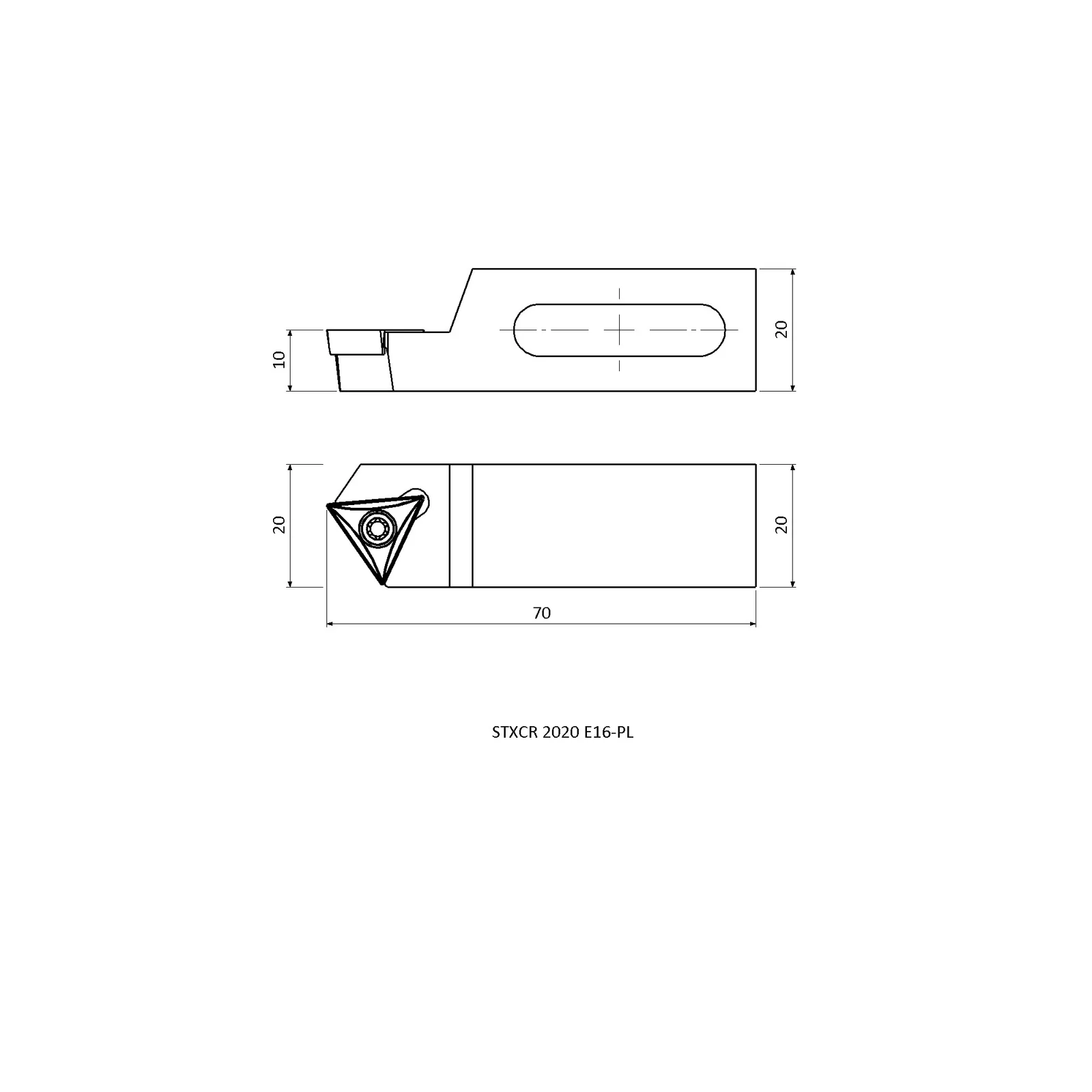 STXCR 2020 E16-PL &mdash; dimensioned drawing