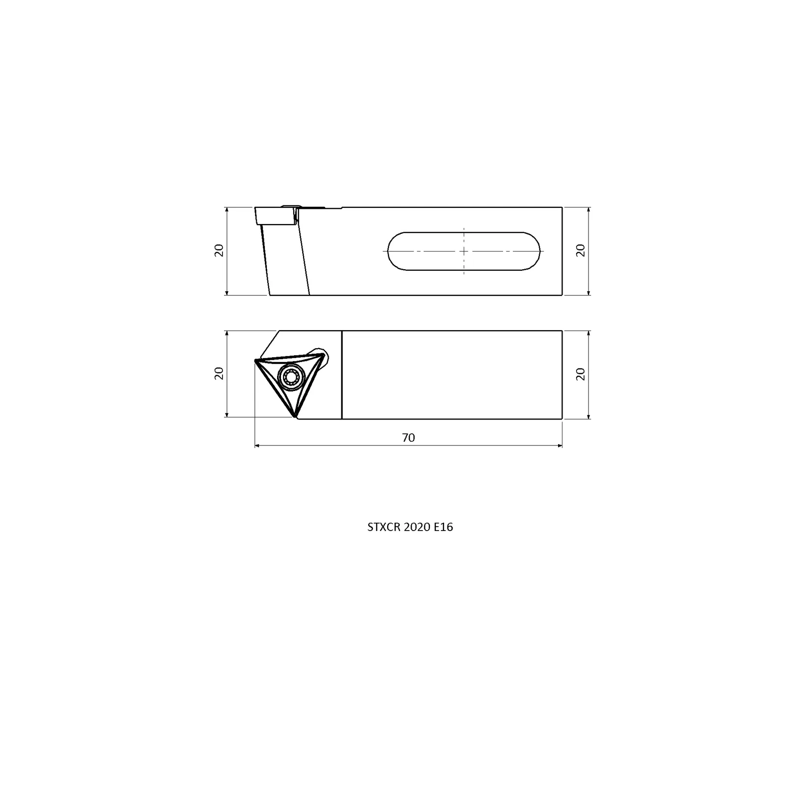 STXCR 2020 E16 &mdash; dimensioned drawing