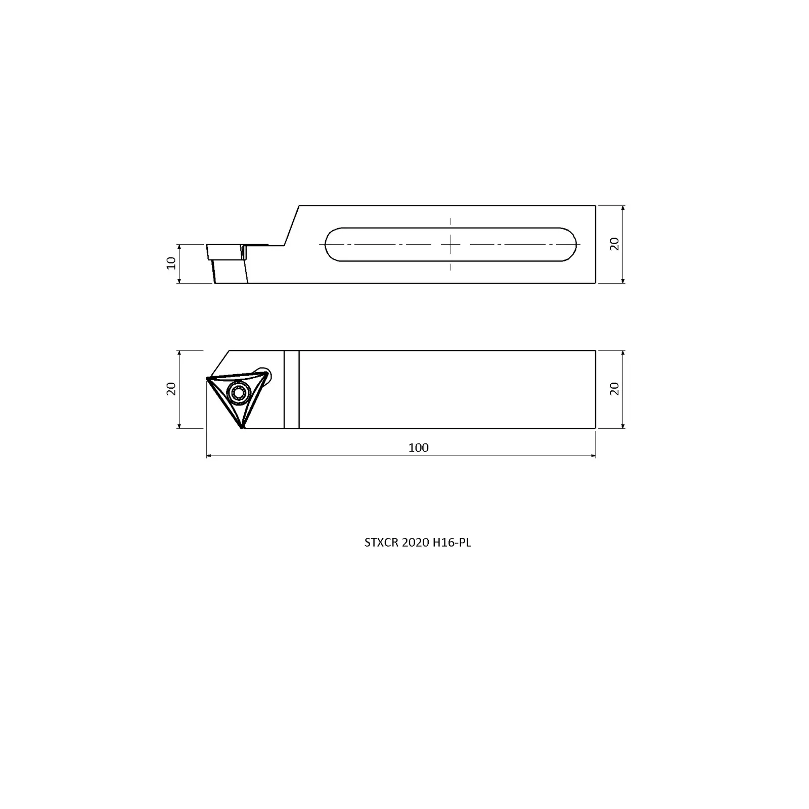 STXCR 2020 H16-PL &mdash; dimensioned drawing