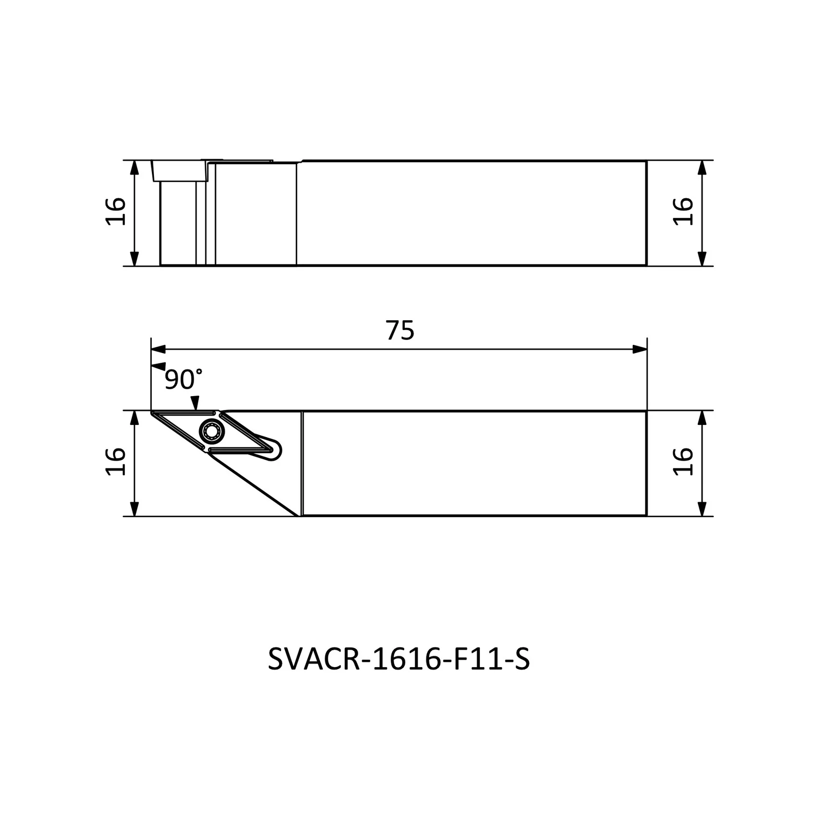 SVACL 1616 F11-S &mdash; dimensioned drawing