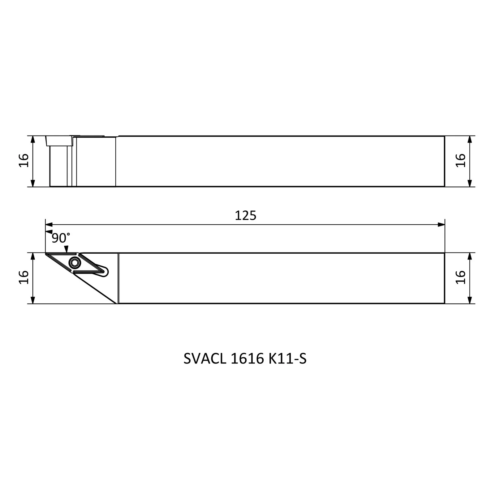 SVACL 1616 K11-S &mdash; dimensioned drawing