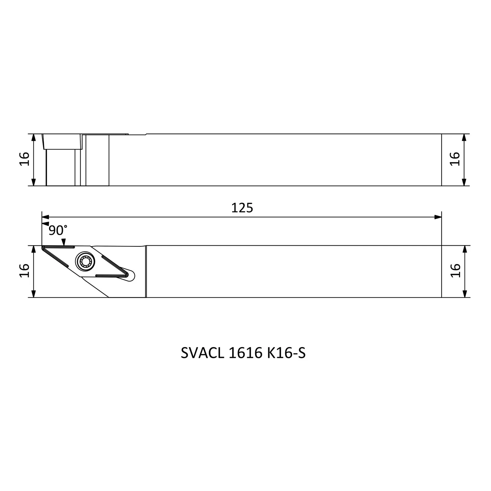 SVACL 1616 K16-S &mdash; dimensioned drawing