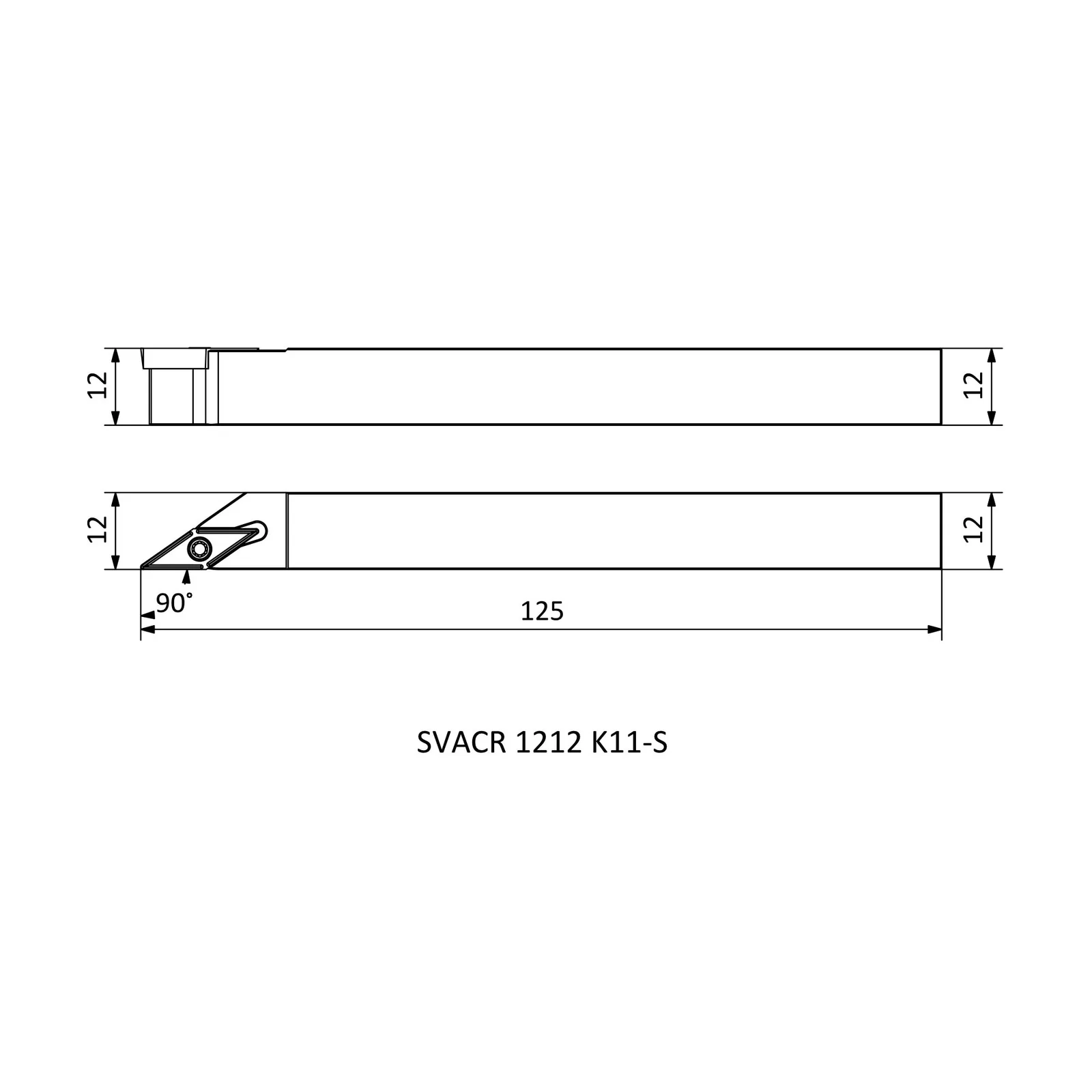SVACR 1212 K11-S &mdash; dimensioned drawing