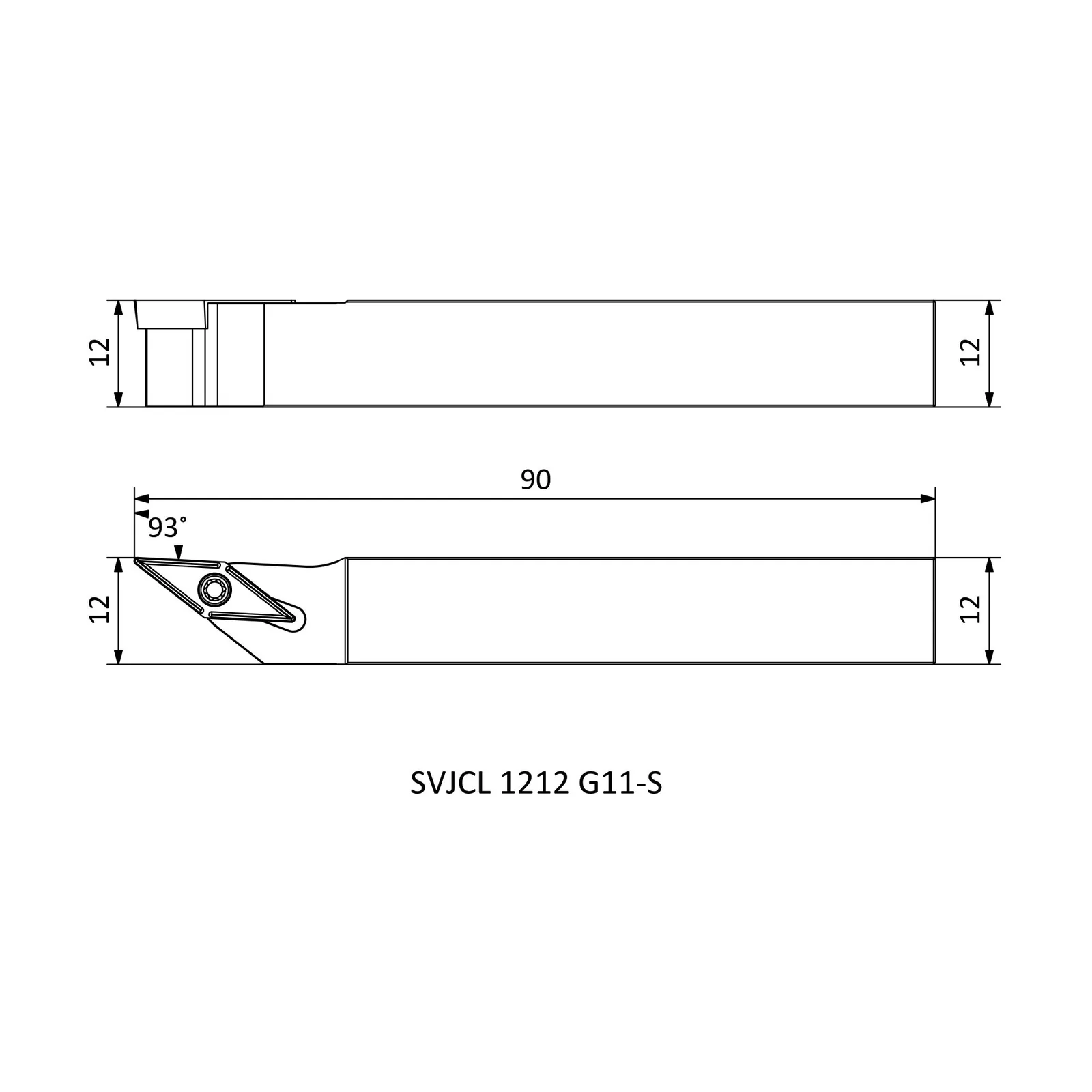 SVJCL 1212 G11-S &mdash; dimensioned drawing