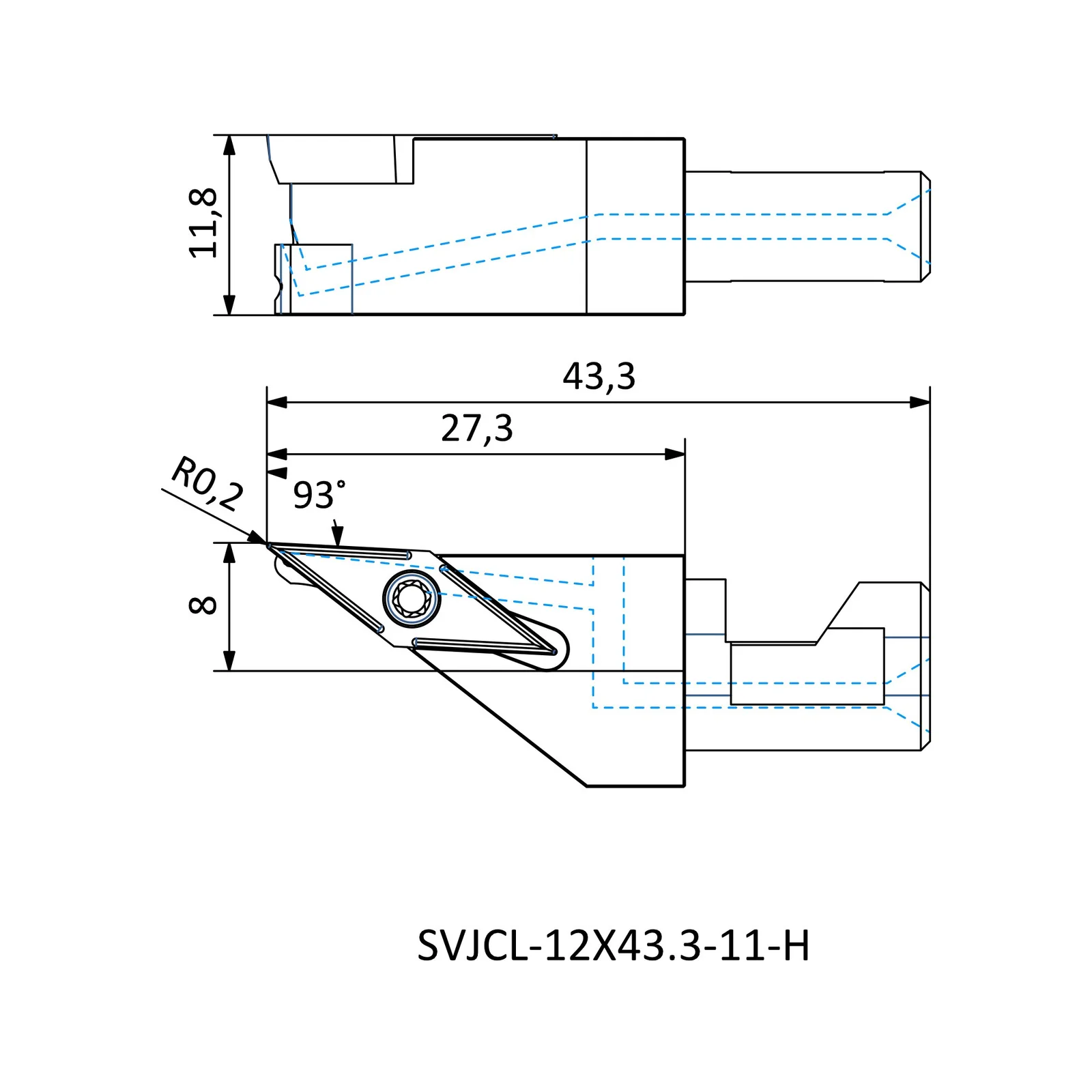 SVJCL-12X43.3-11-H &mdash; dimensioned drawing