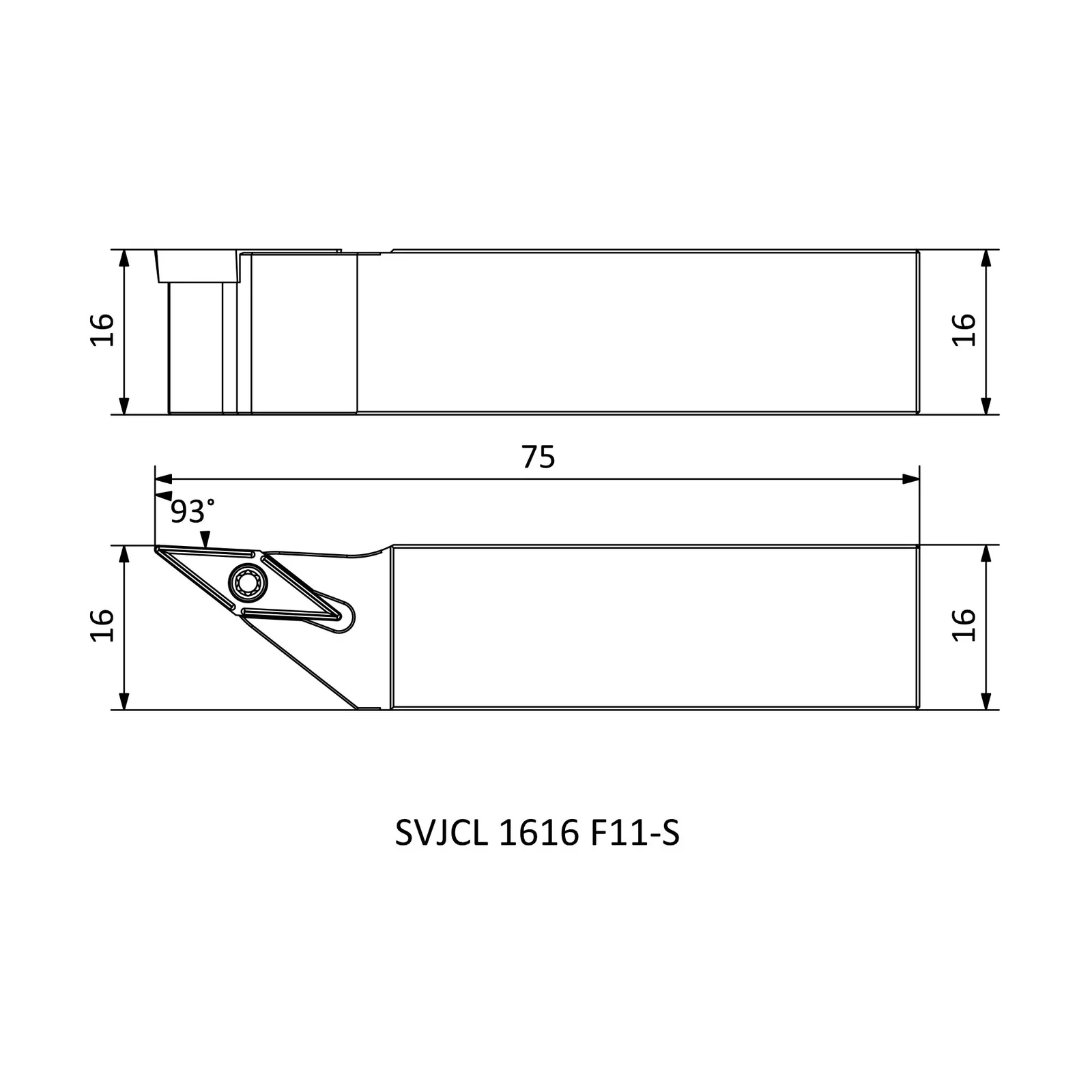 SVJCL 1616 F11-S &mdash; dimensioned drawing