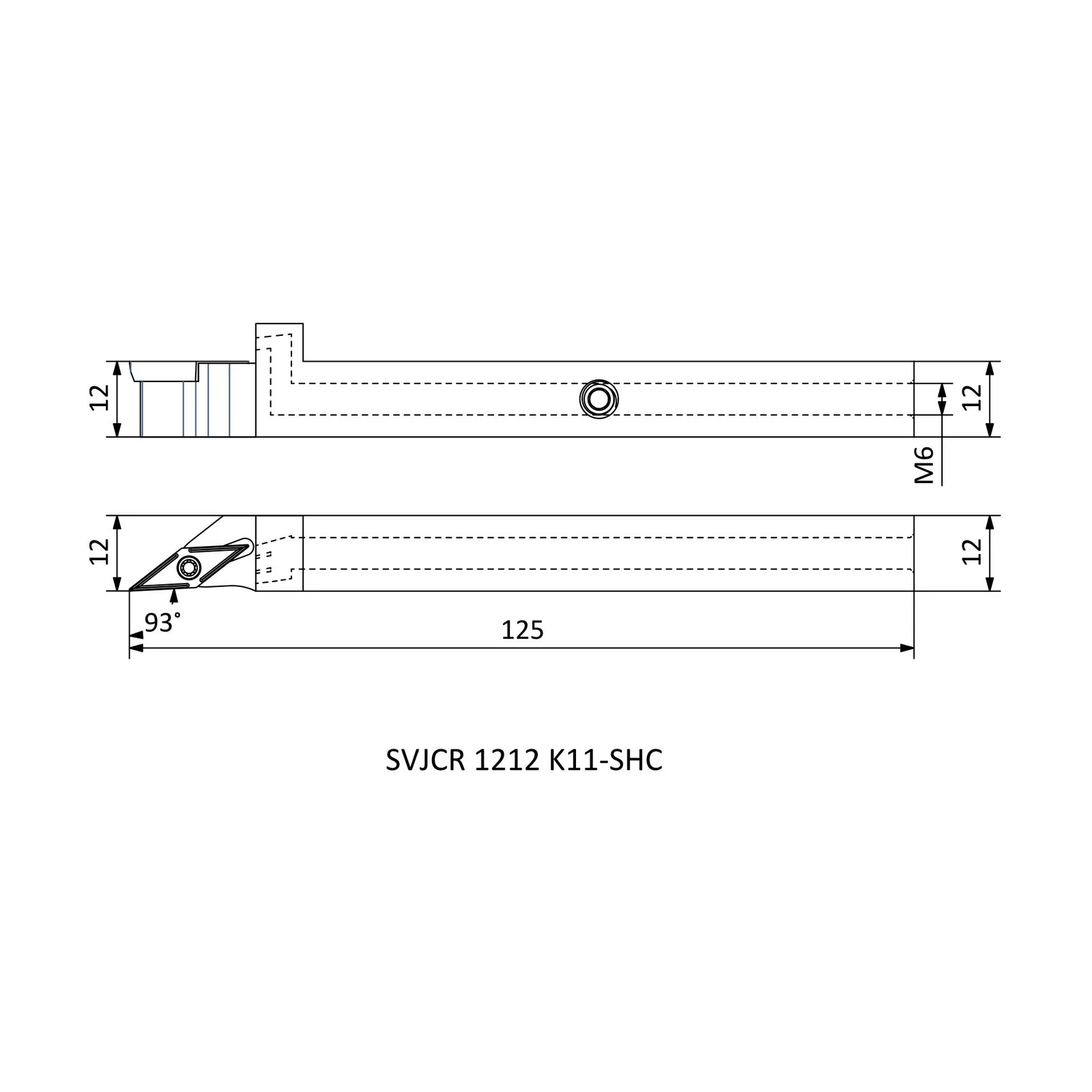 SVJCR 1212 K11-SHC &mdash; dimensioned drawing