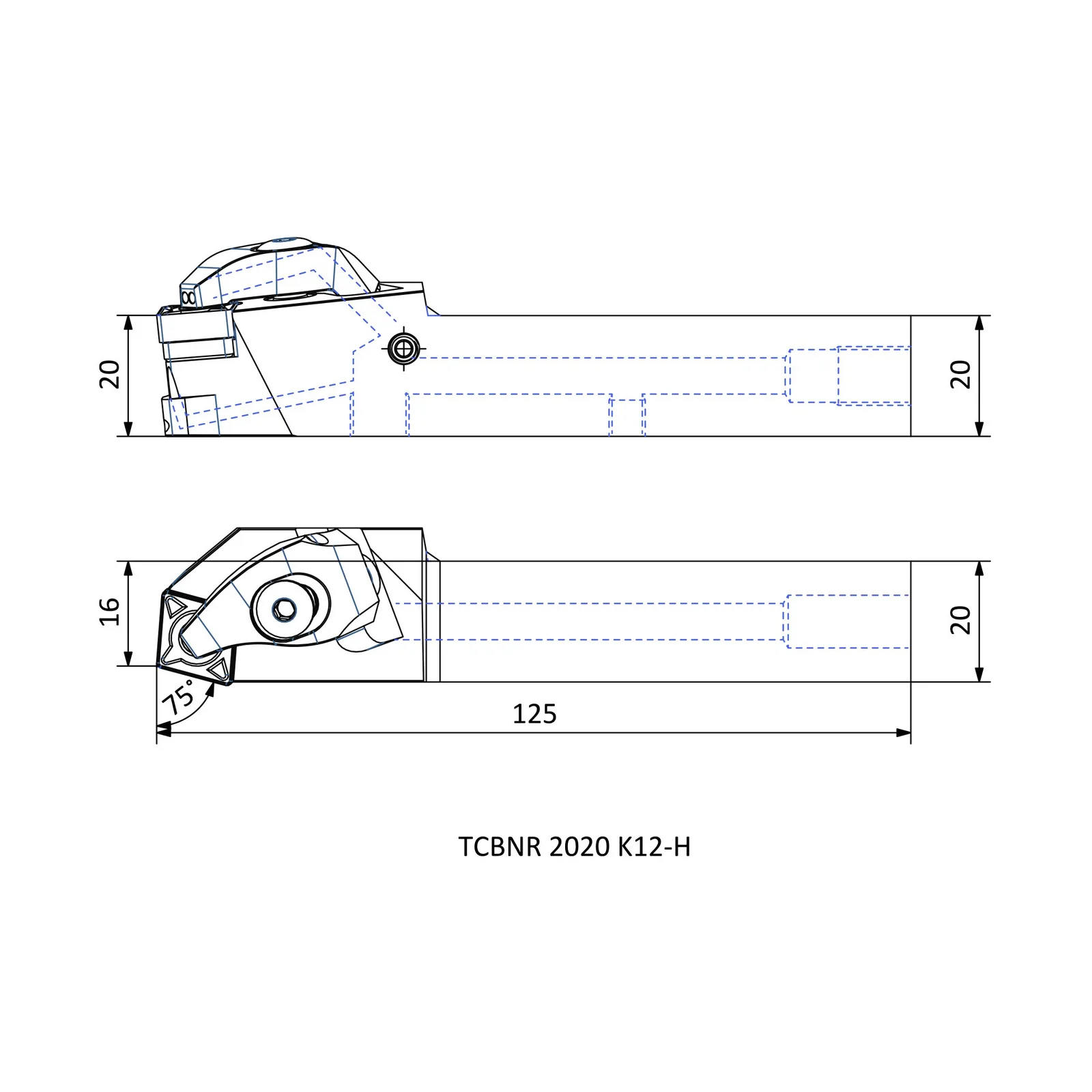 TCBNR 2020 K12-H &mdash; dimensioned drawing