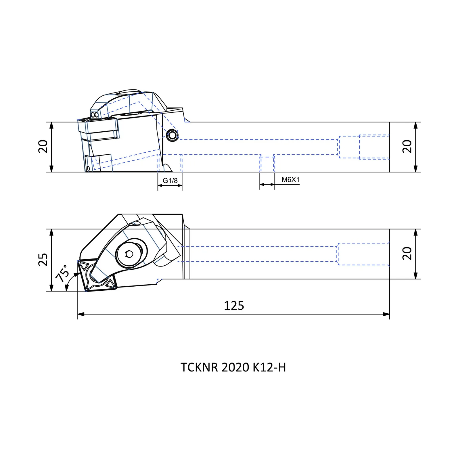TCKNR 2020 K12-H &mdash; dimensioned drawing