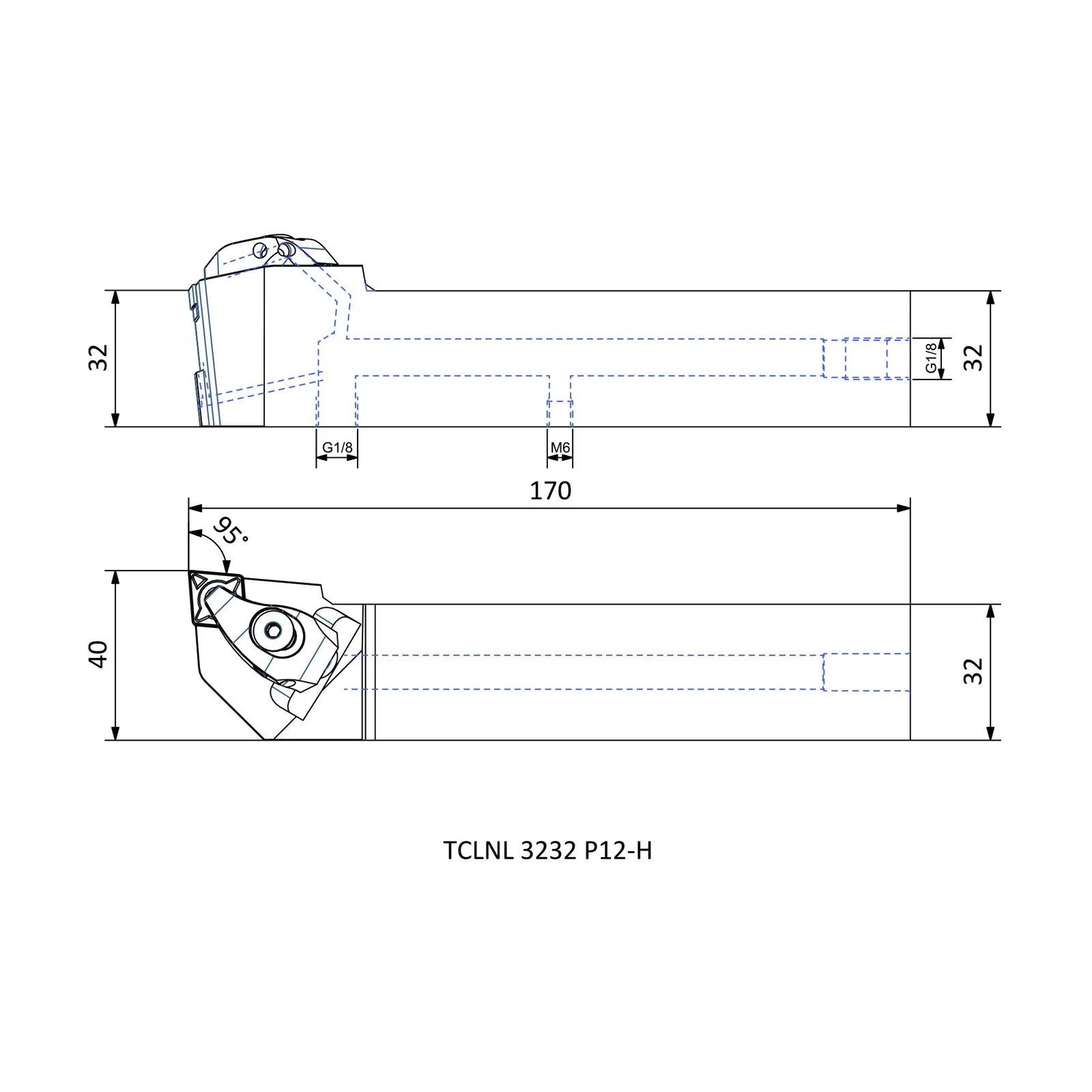 TCLNL 3232 P12-H &mdash; dimensioned drawing